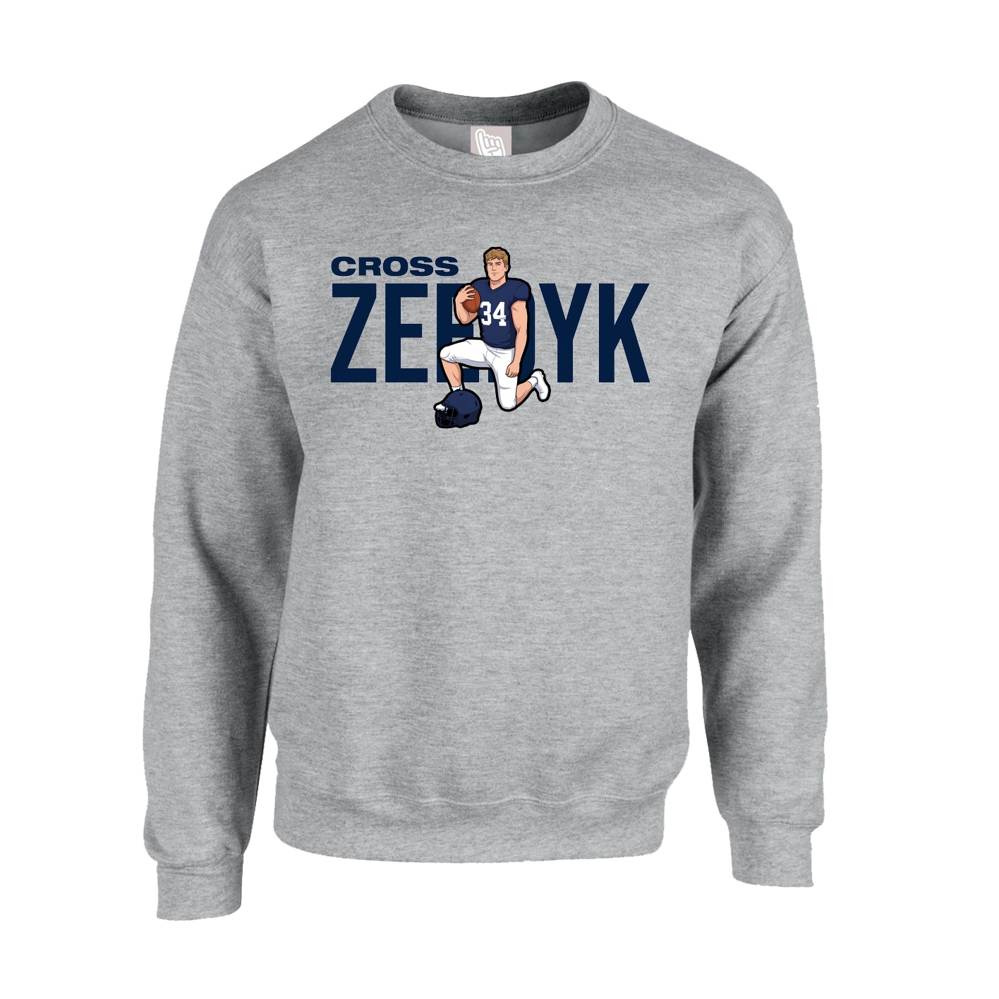 Fleece Crew — Player Name in Grey