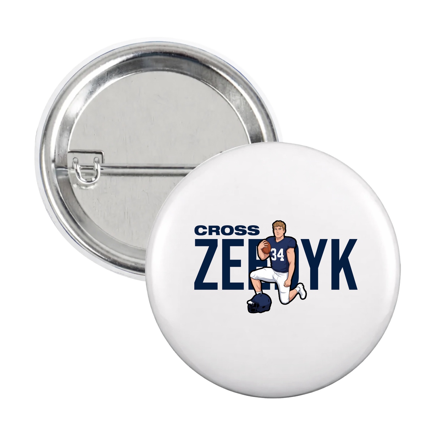 Game Day Button — Player Name in White