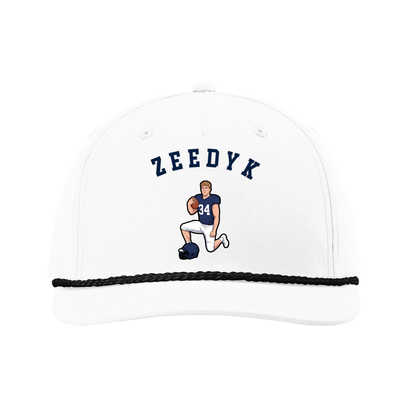 Five-Panel Classic Rope Cap — Shirsey Arch in White