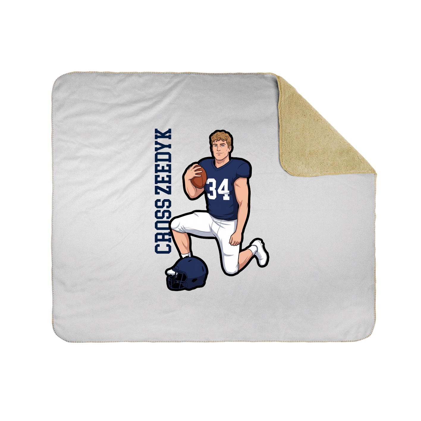 Throw Blanket — Name Vertical in White
