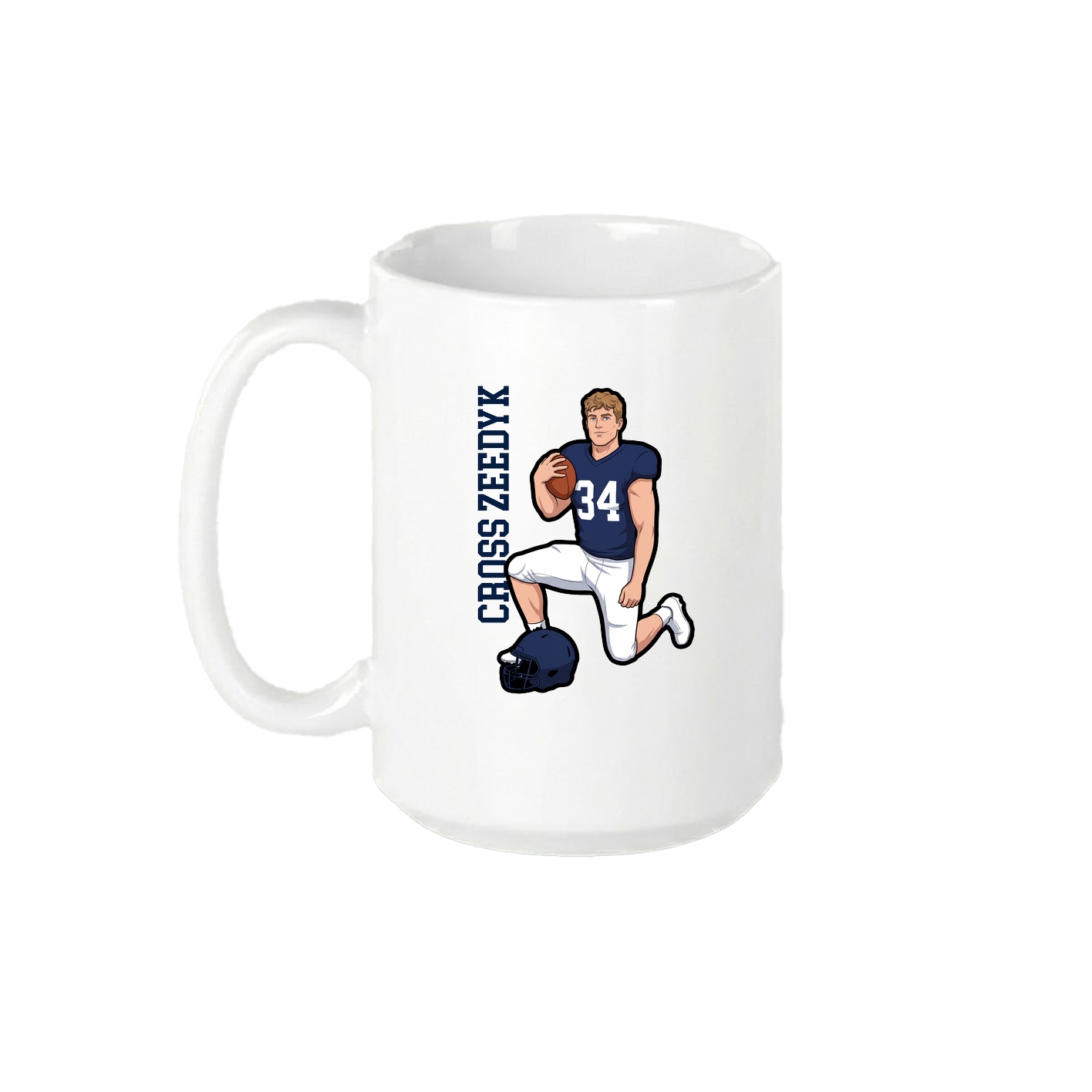 15oz Coffee Mug — Name Vertical in White