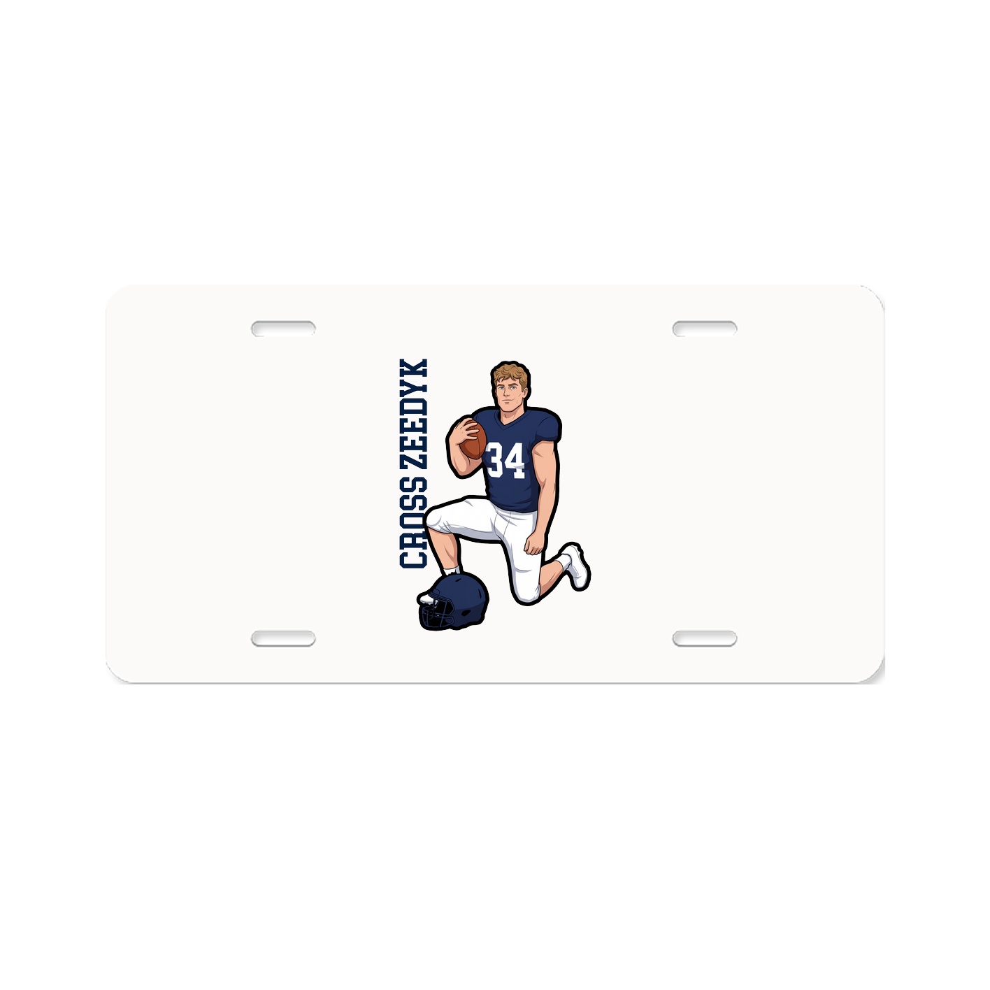 License Plate — Name Vertical in Classic