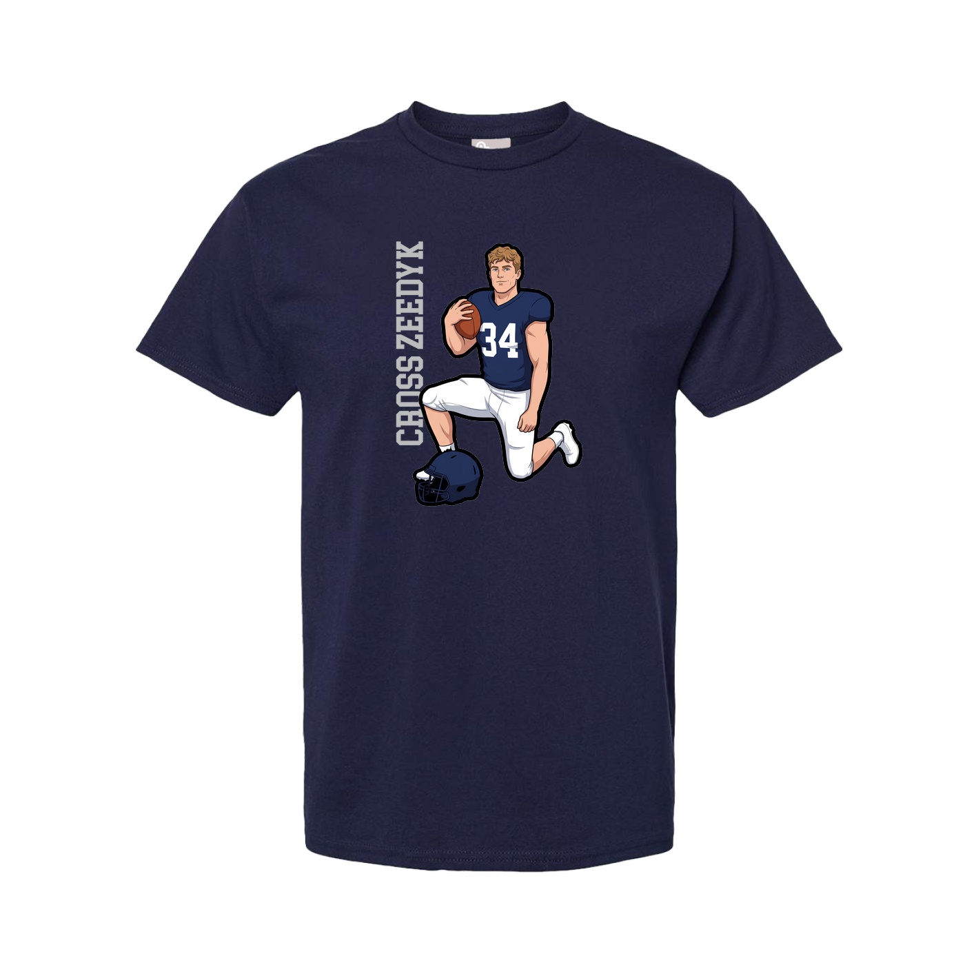 Tee — Name Vertical in Navy