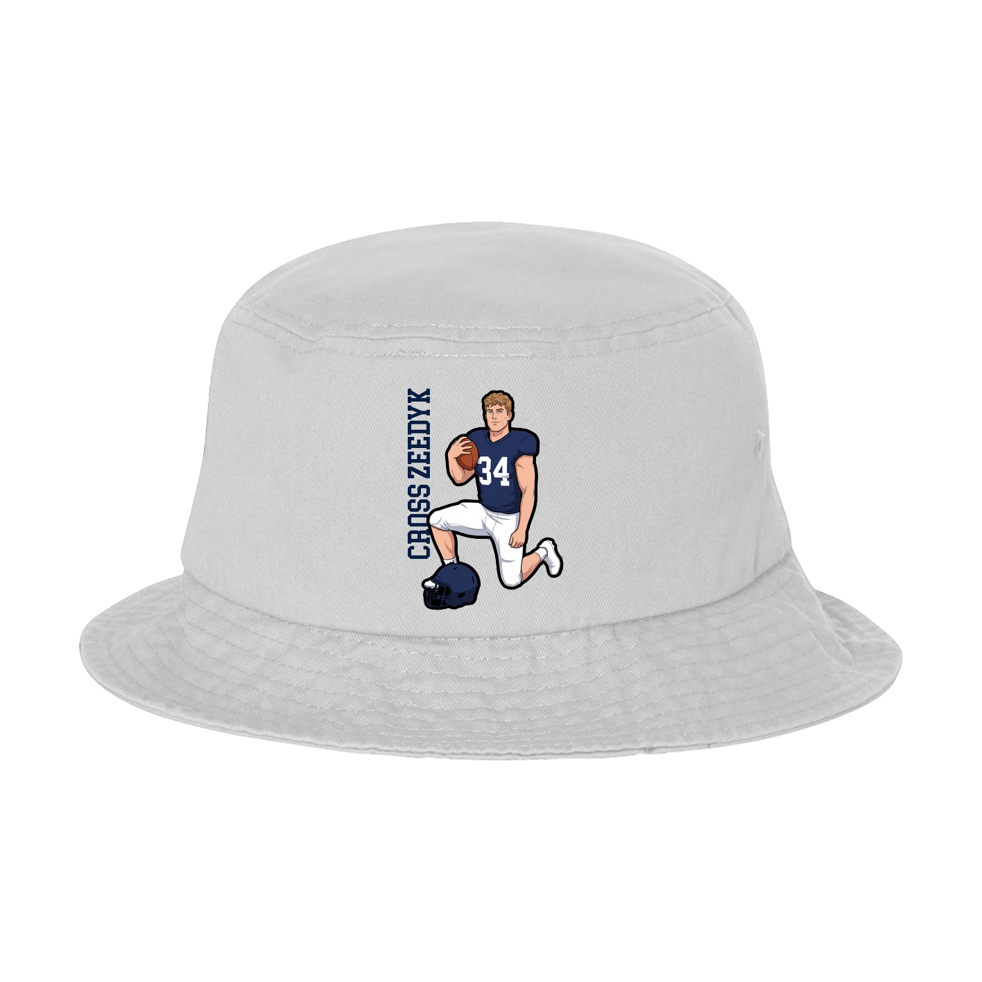 Bucket Cap — Name Vertical in White