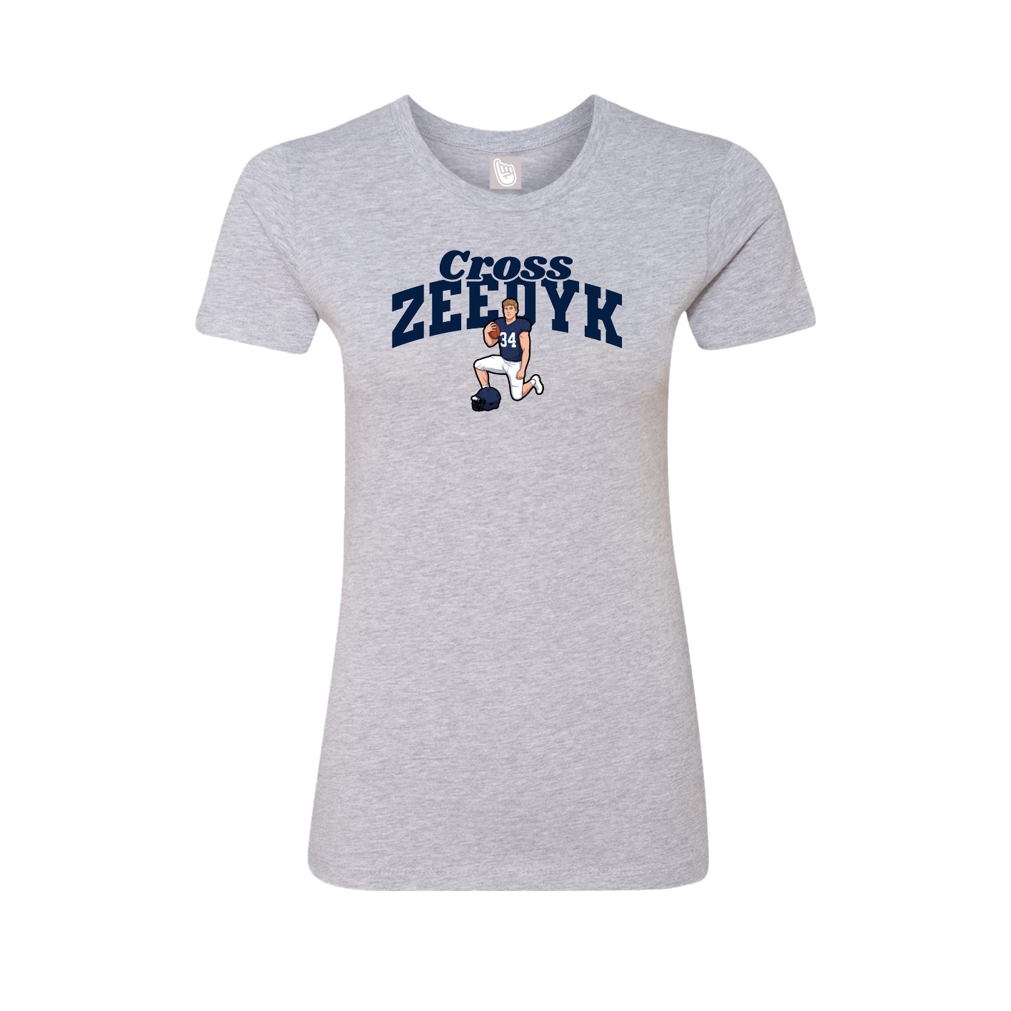 Fitted Women's Tee — Signature Arch in Grey
