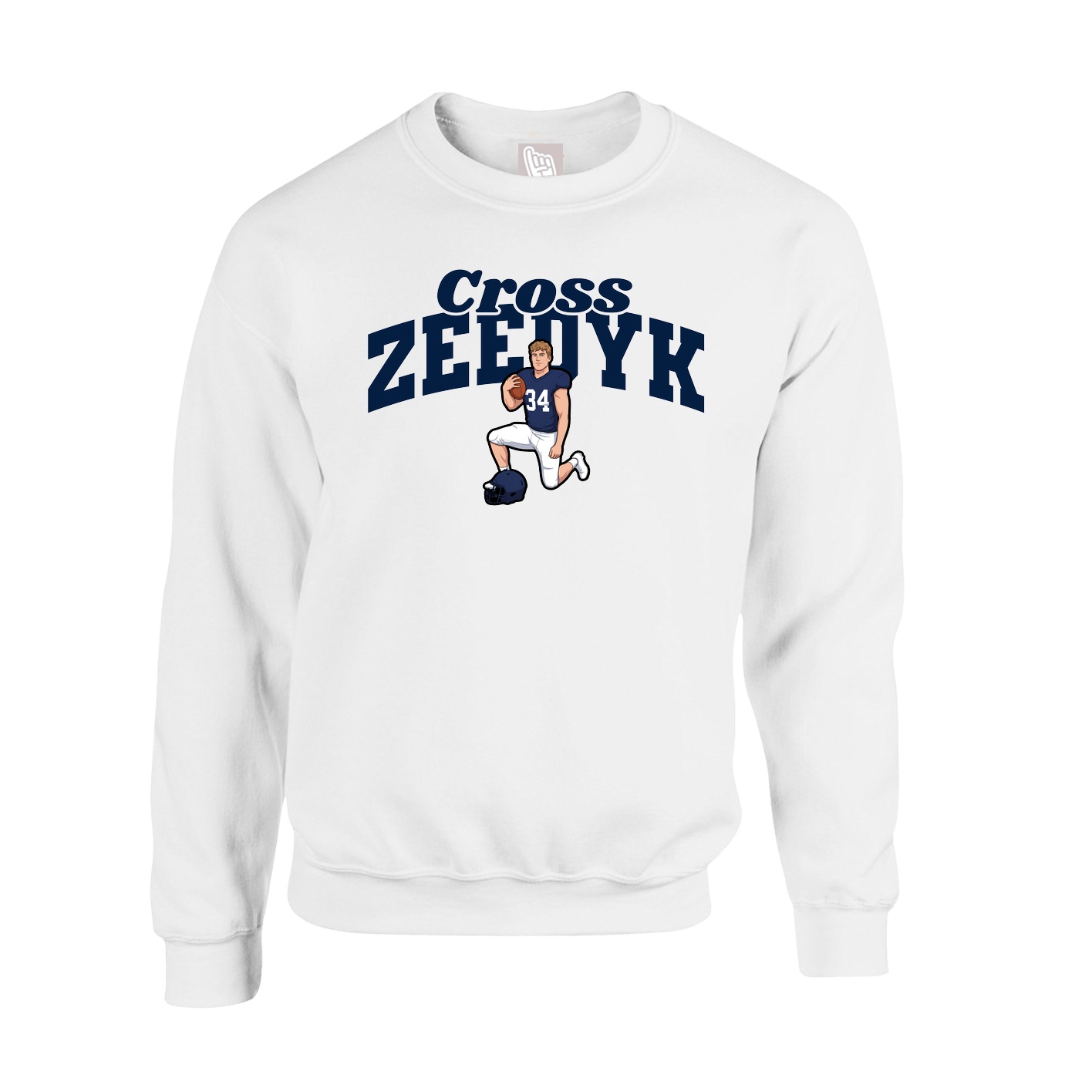 Fleece Crew — Signature Arch in White