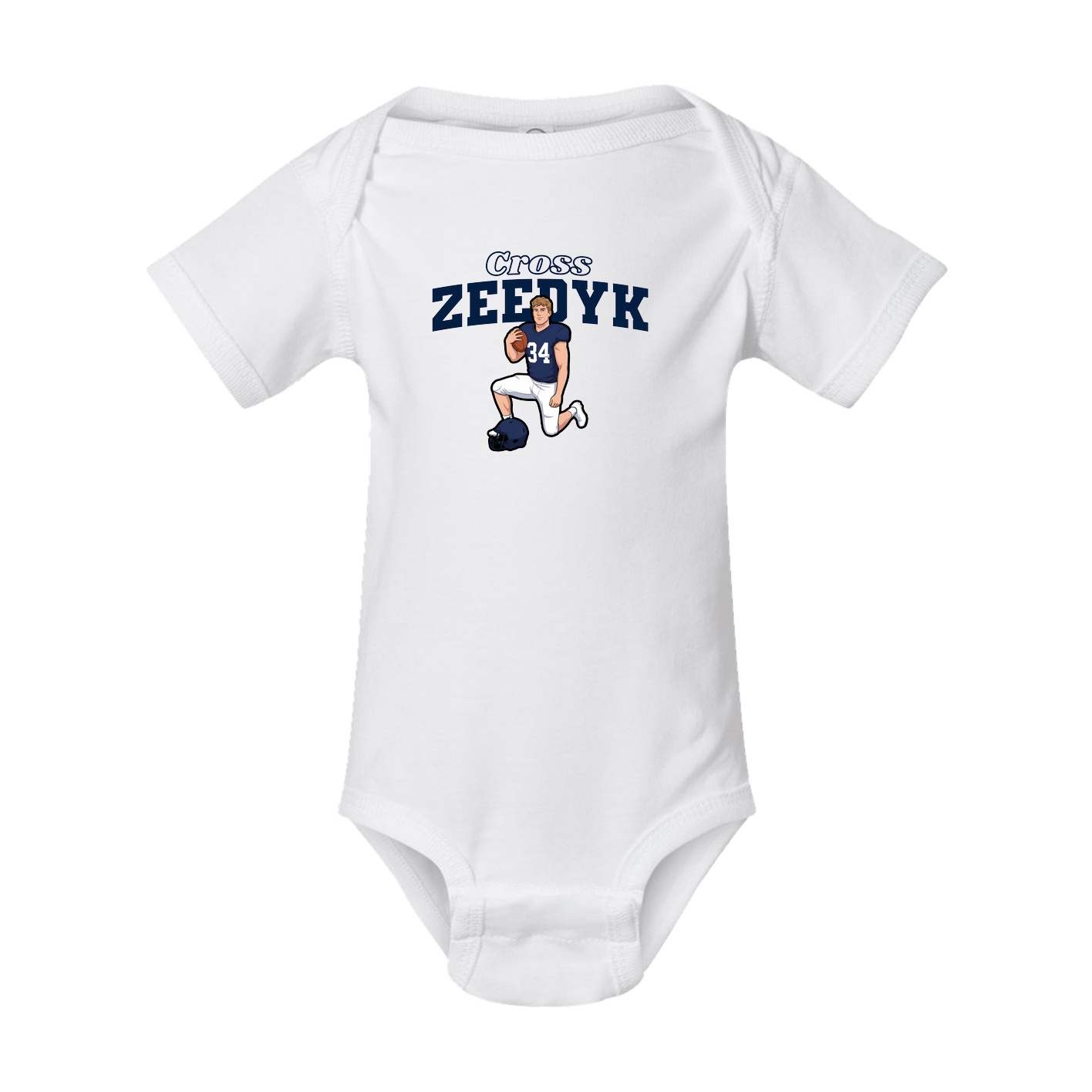 Baby Onesie — Name Arch in White