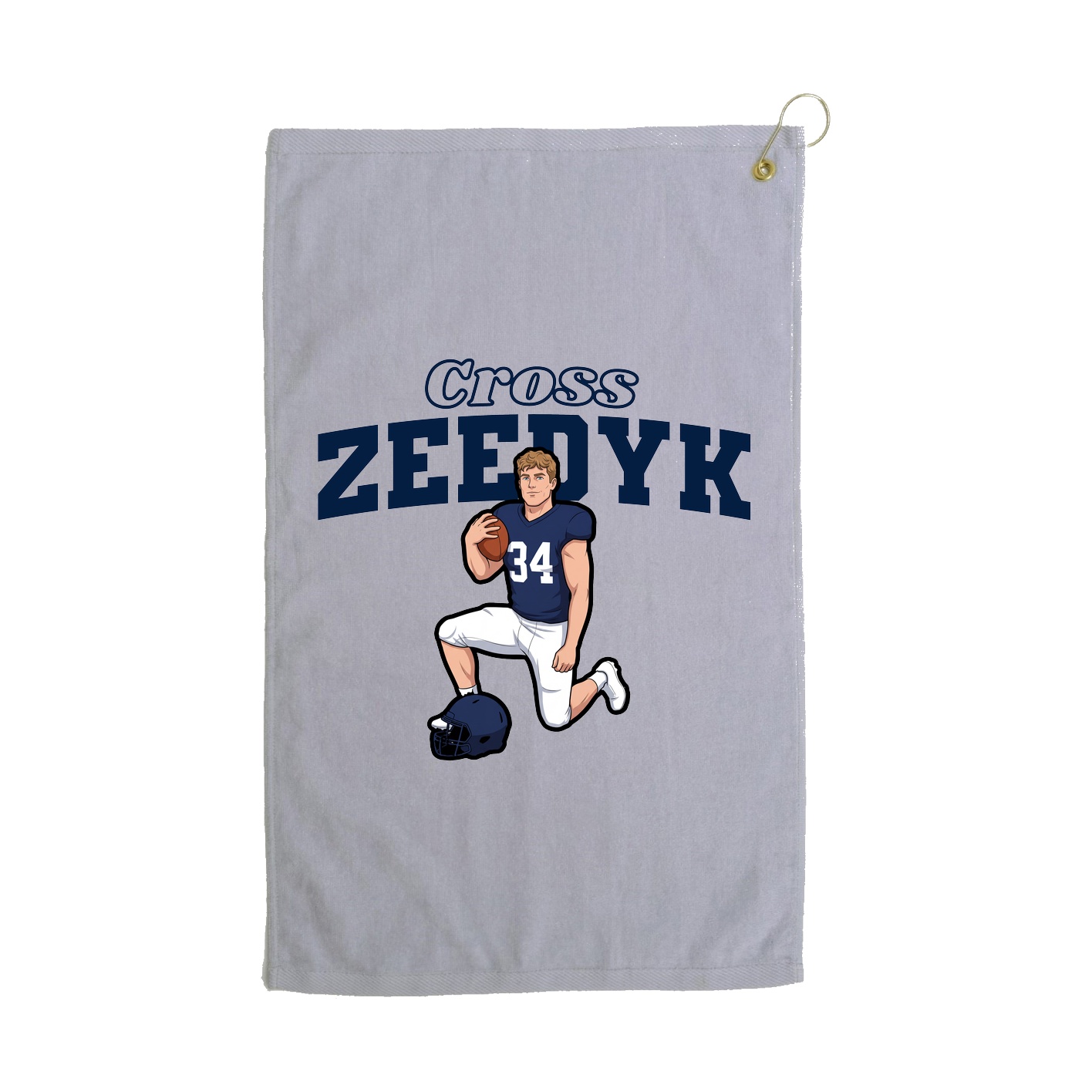 Golf Towel — Name Arch in Grey