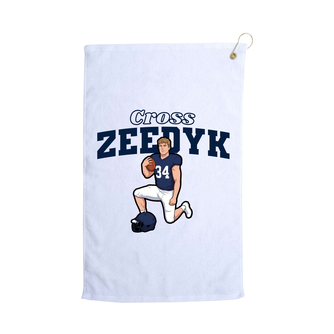 Golf Towel — Name Arch in White