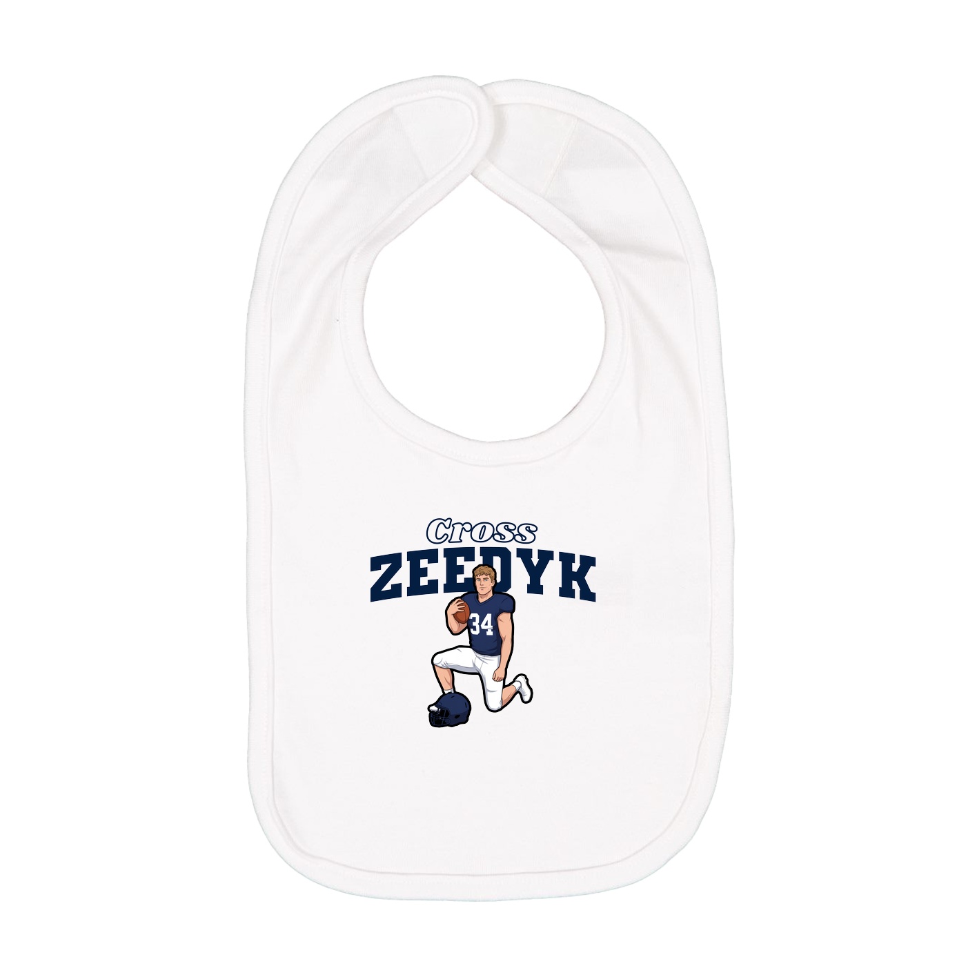 Infant Bib — Name Arch in White