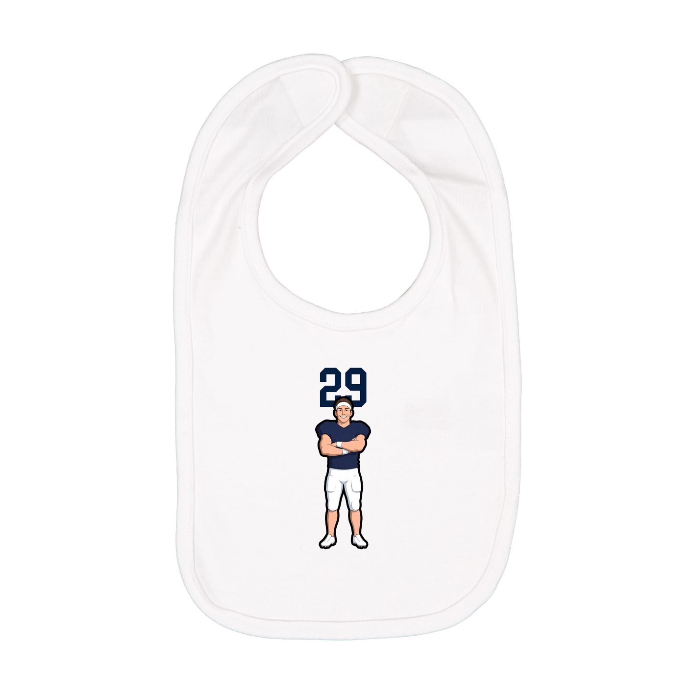 Infant Bib — Number Top in White