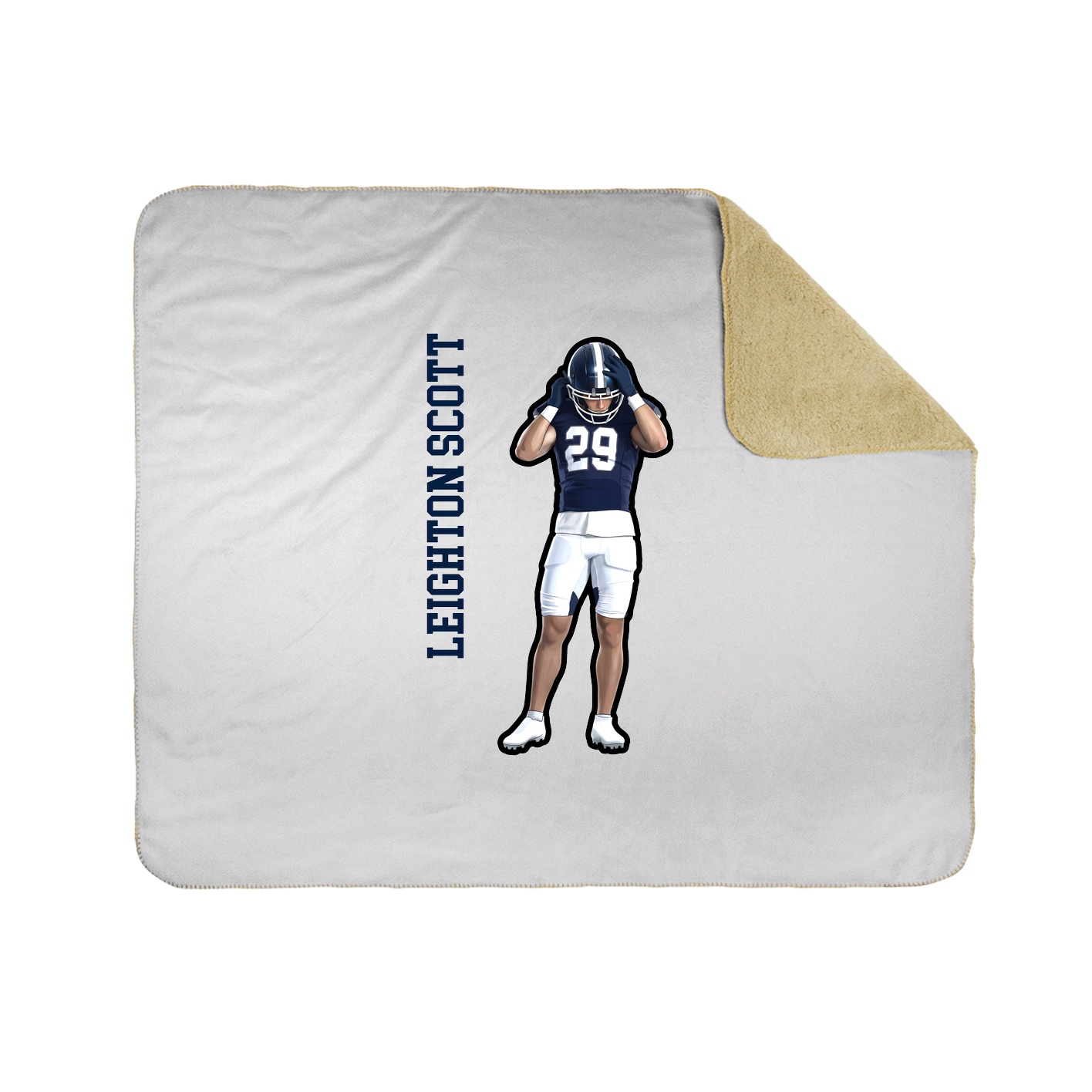 Throw Blanket — Name Vertical in White
