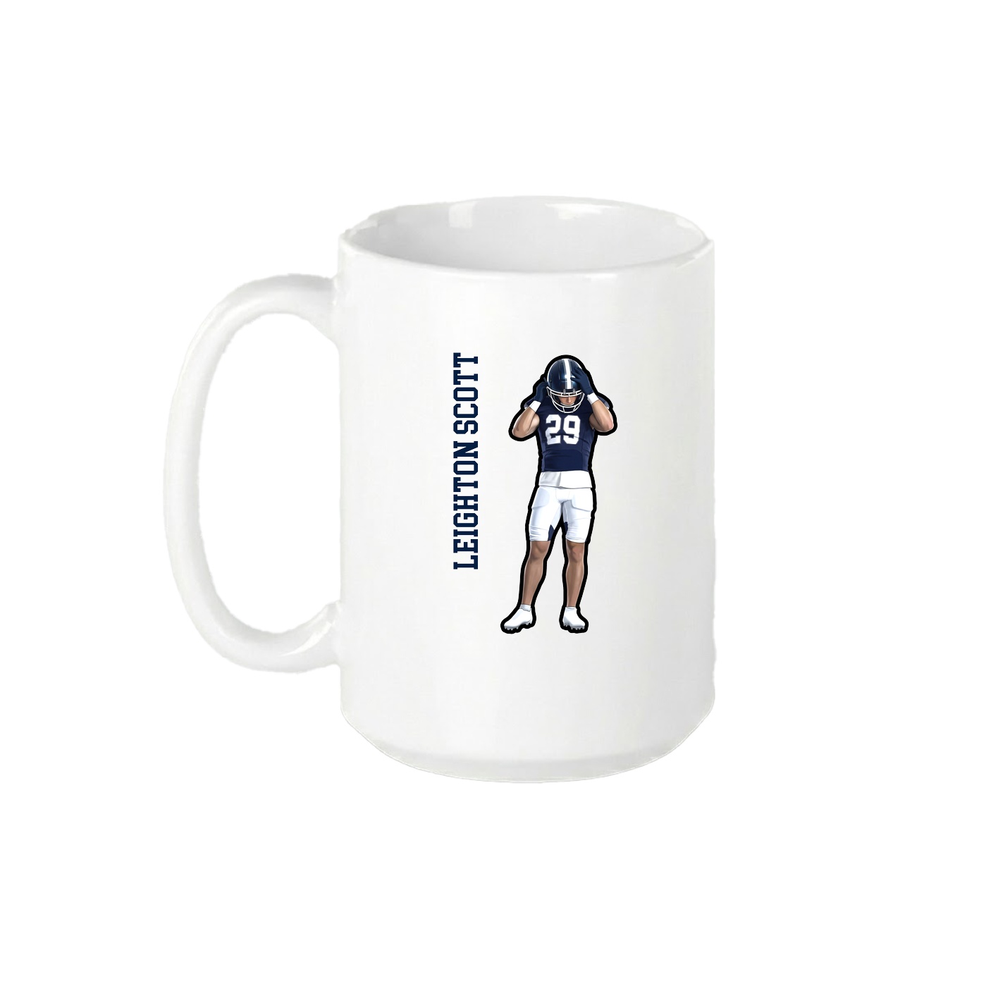 15oz Coffee Mug — Name Vertical in White