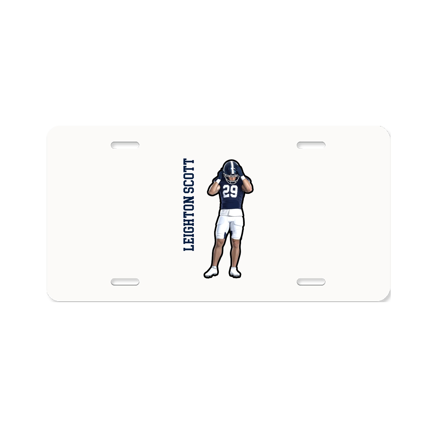License Plate — Name Vertical in Classic