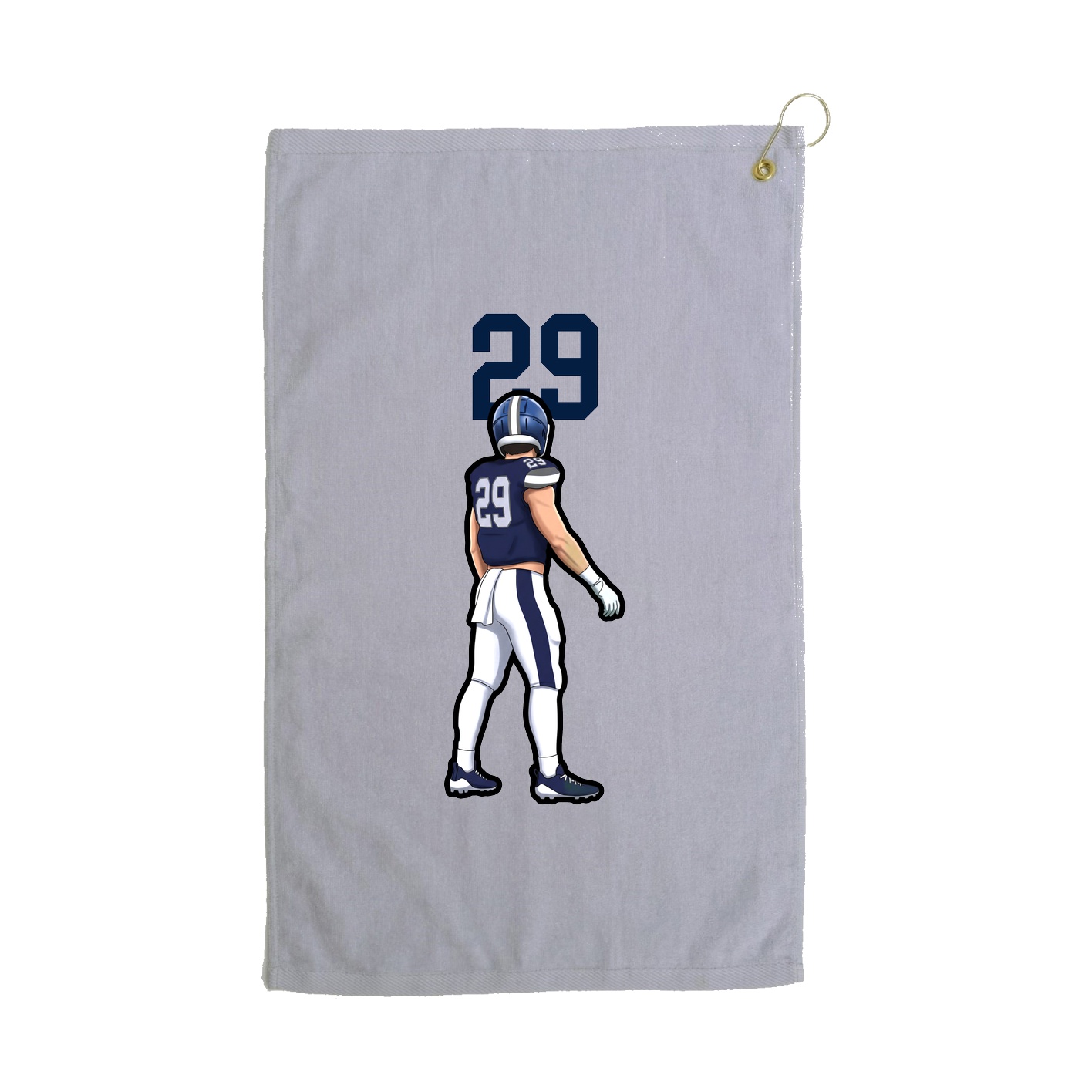 Golf Towel — Number Top in Grey