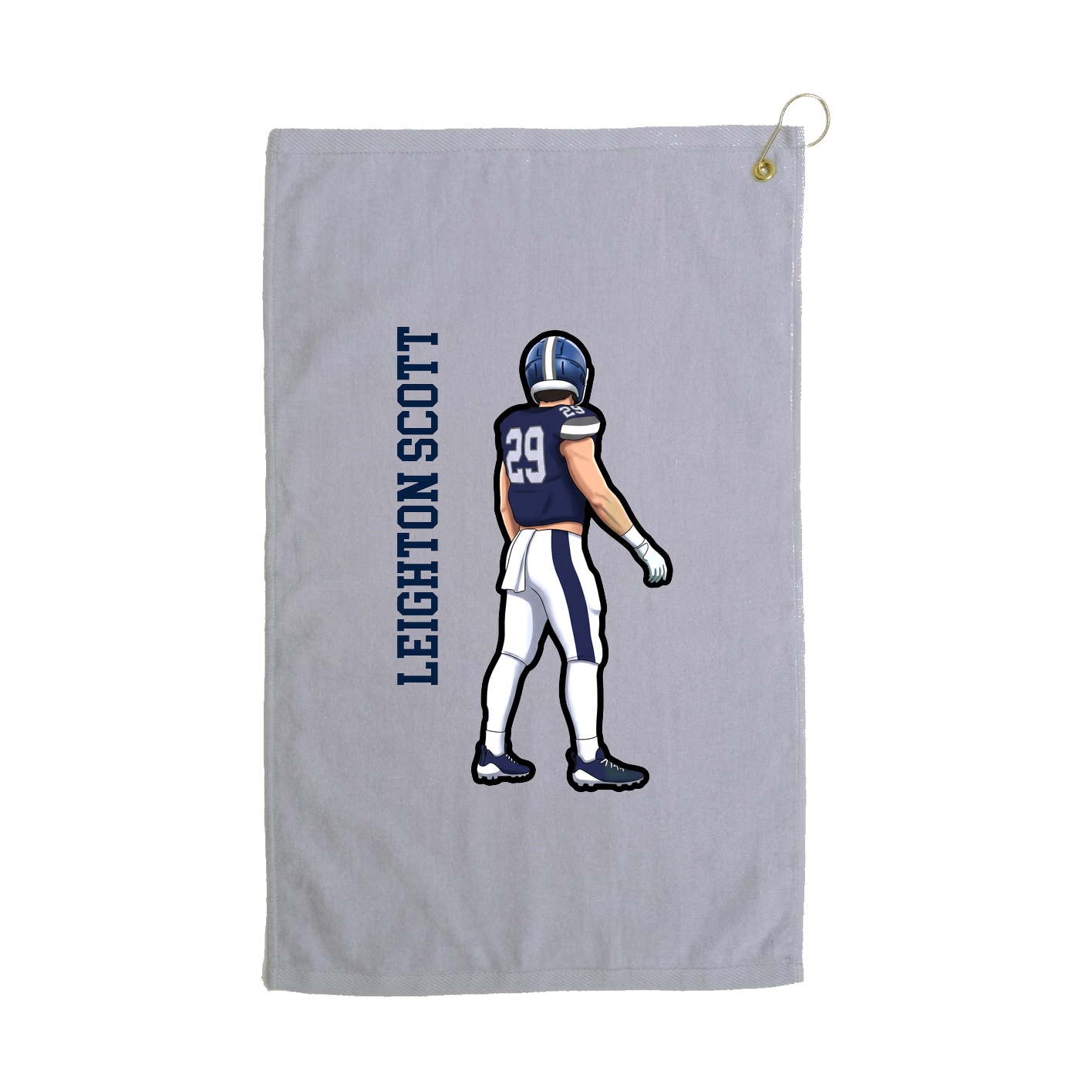 Golf Towel — Name Vertical in Grey