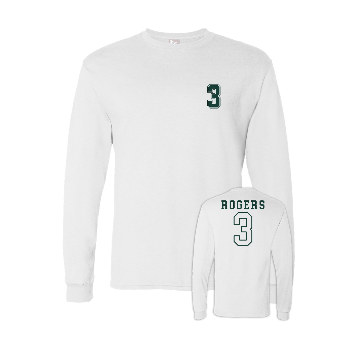 Long Sleeve Tee — Chest Back in White