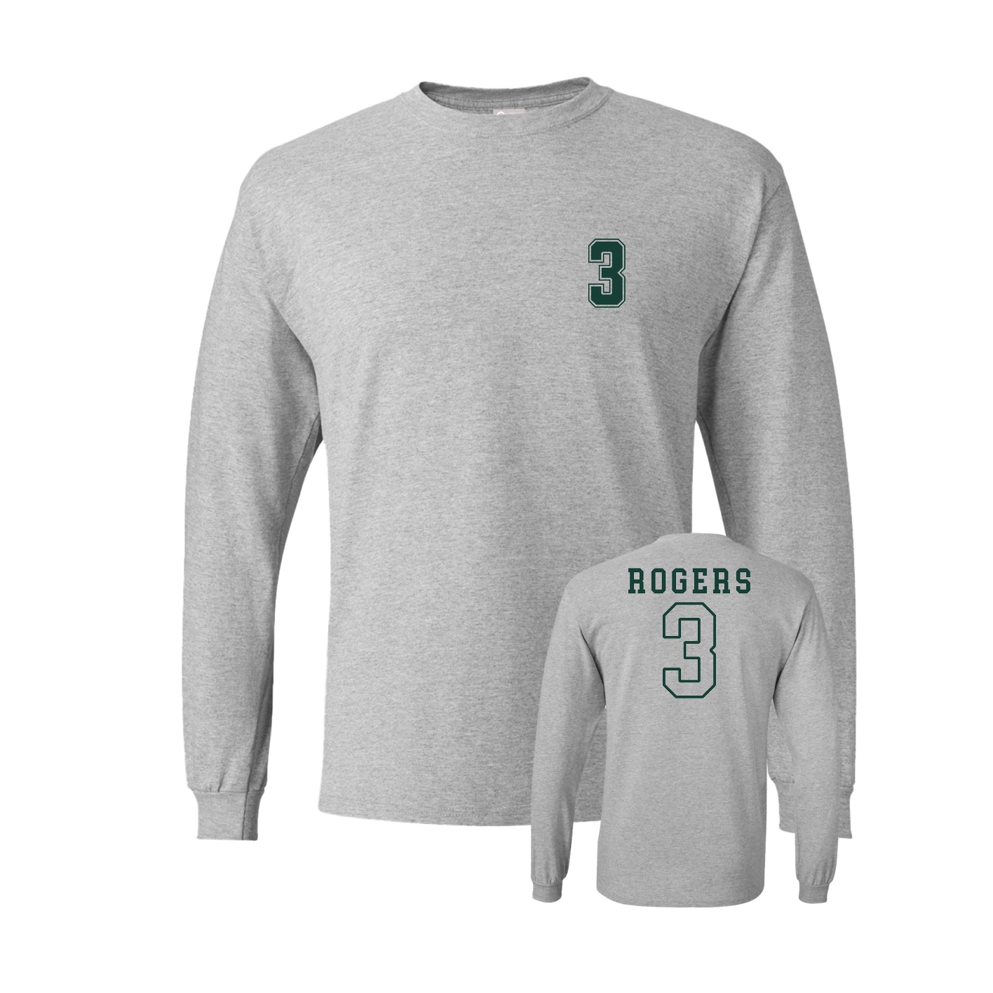 Long Sleeve Tee — Chest Back in Grey