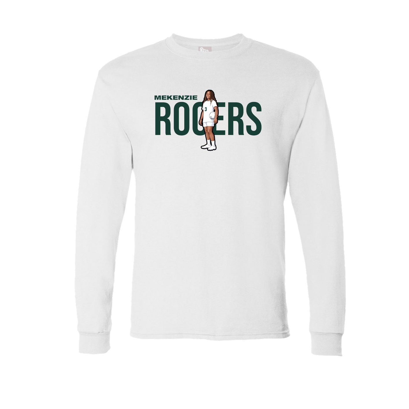 Long Sleeve Tee — Player Name in White