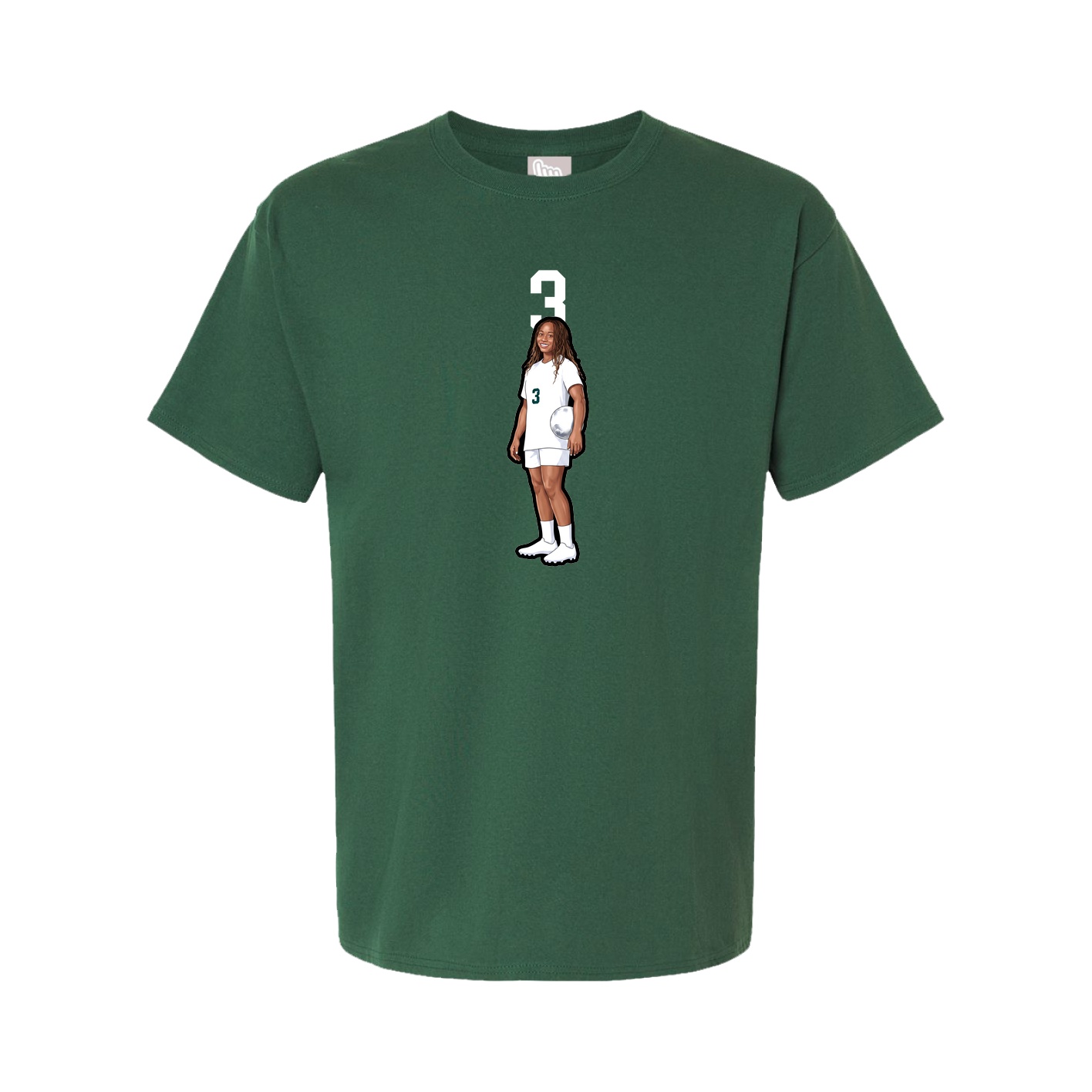 Youth Tee — Number Top in Green