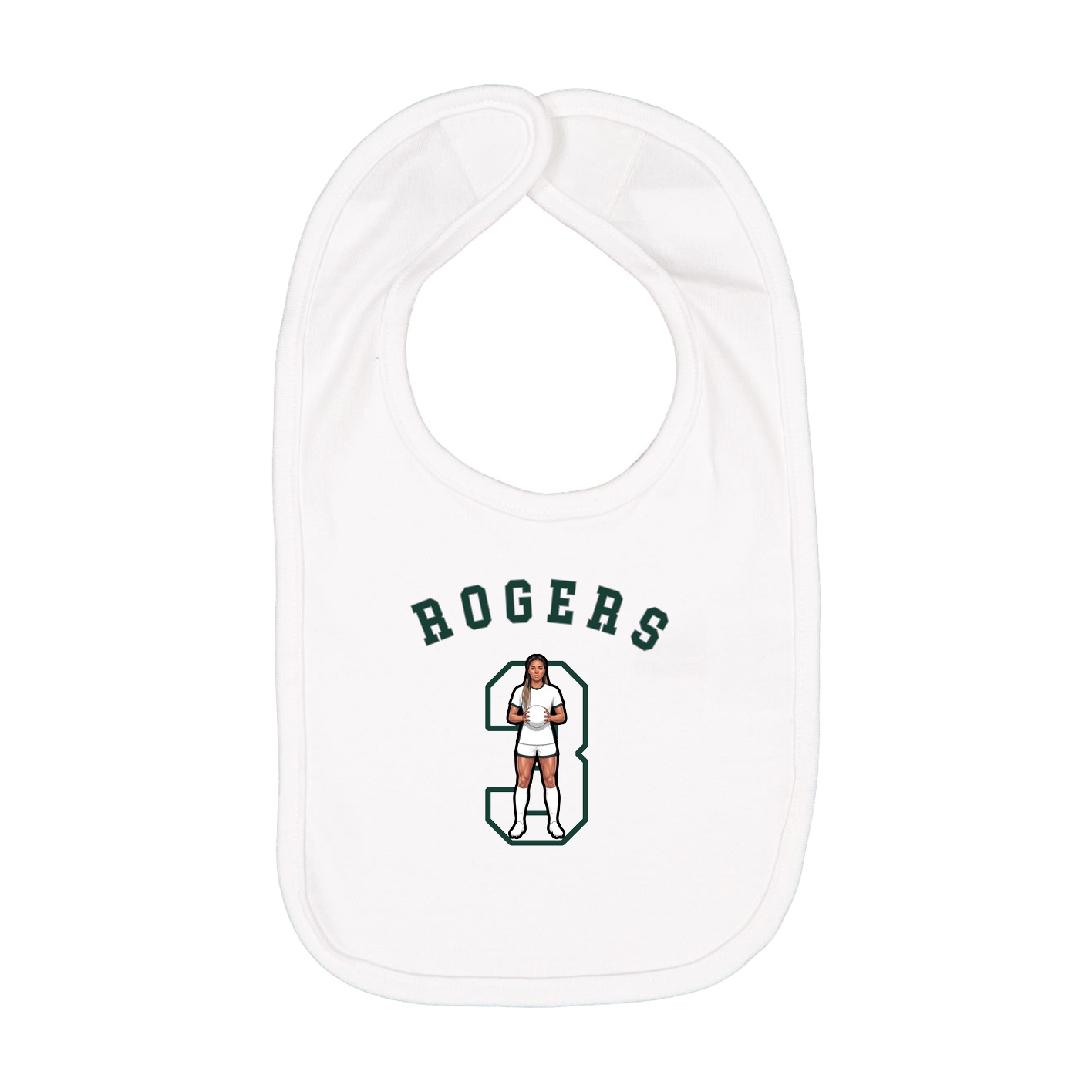 Infant Bib — Shirsey Arch in White