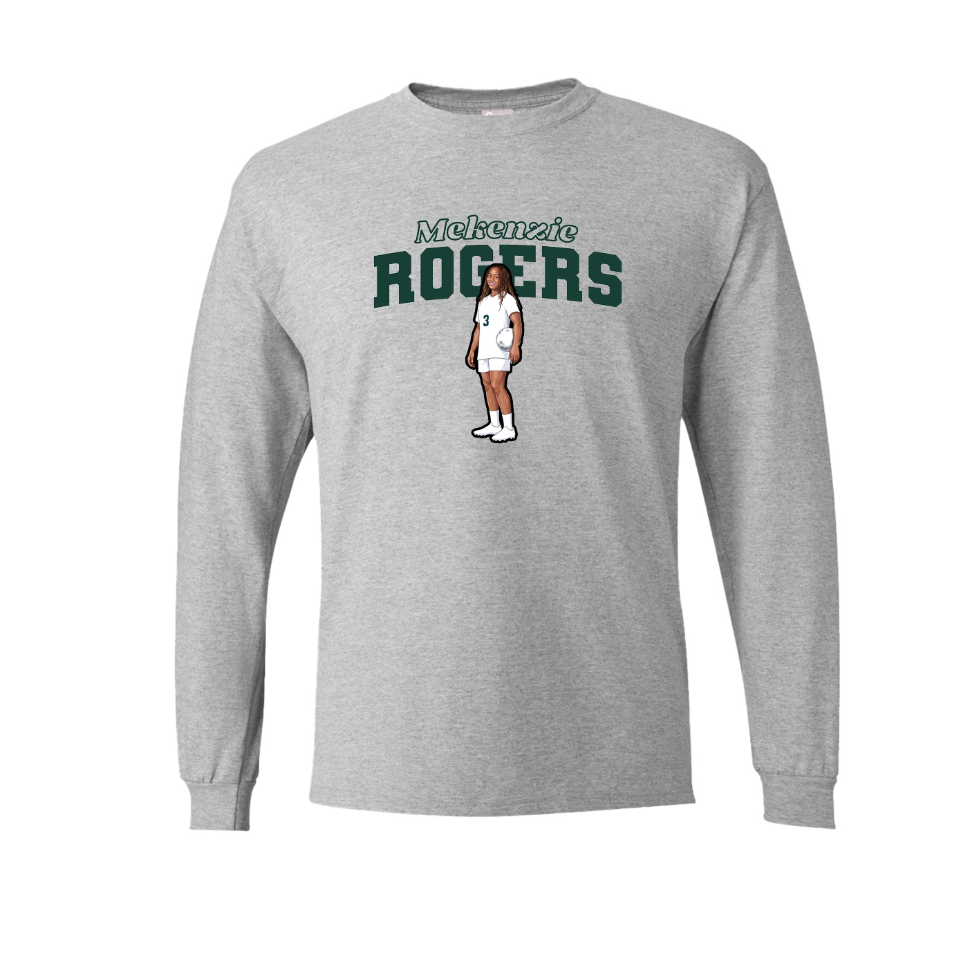 Long Sleeve Tee — Name Arch in Grey