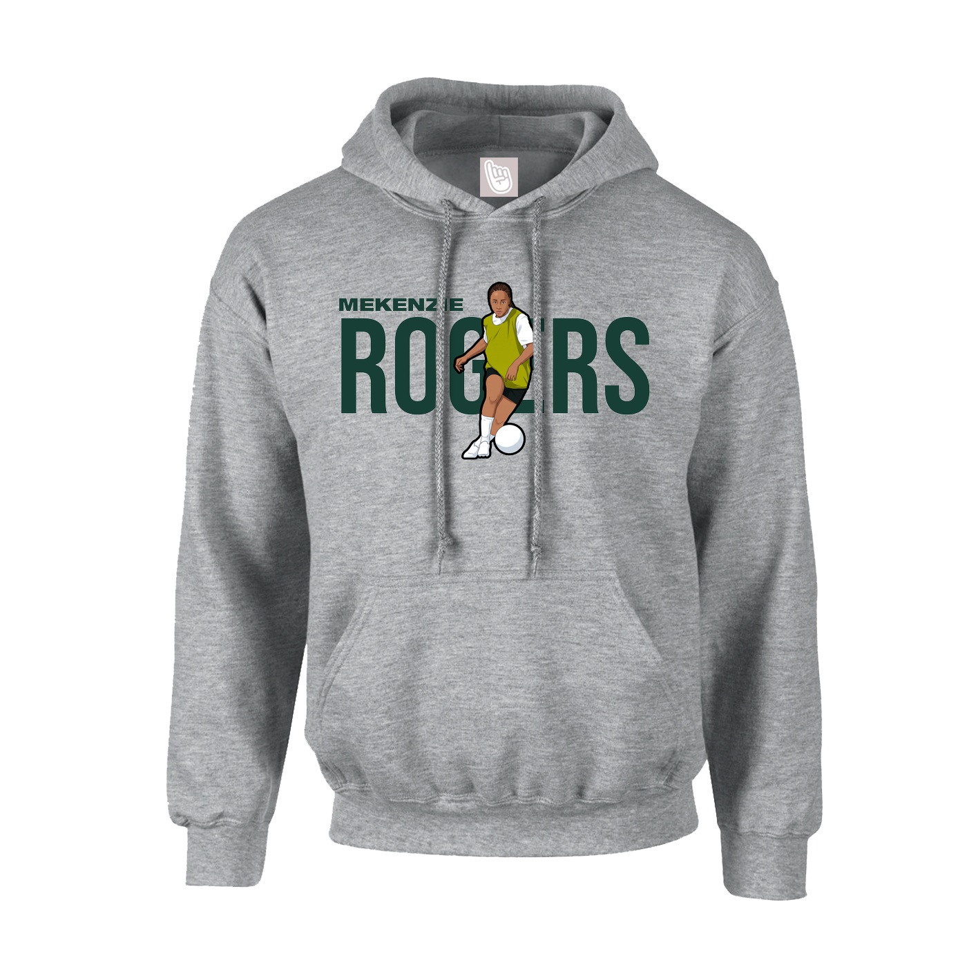 Youth Hoodie — Player Name in Grey