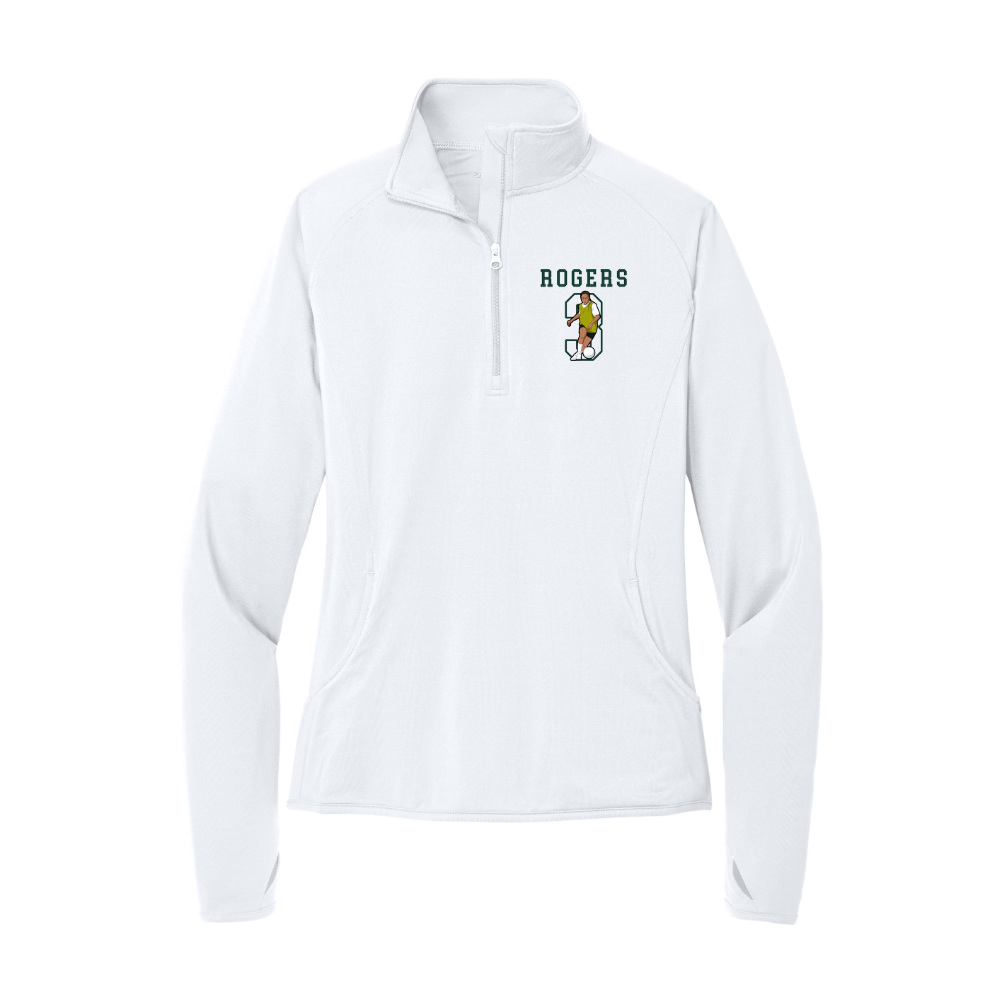 Women's Q-Zip Pullover — Shirsey in White
