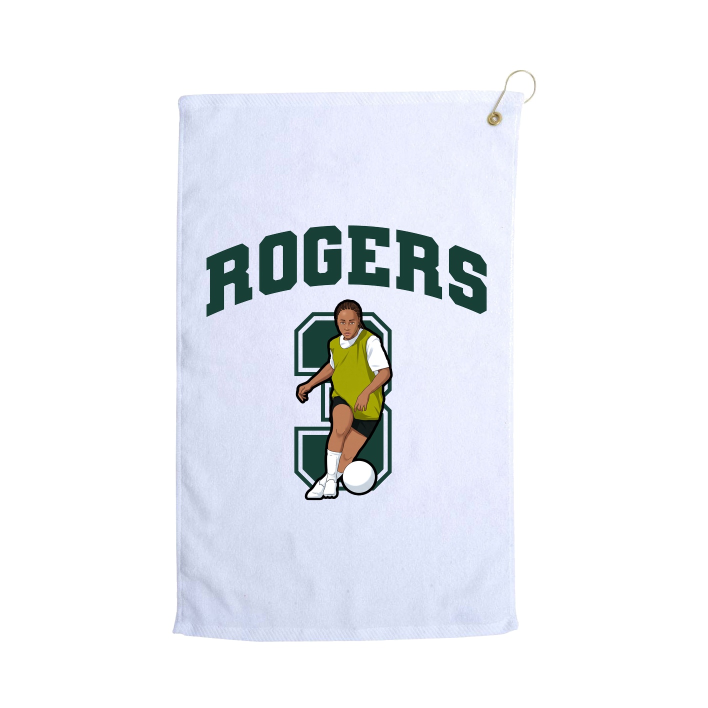 Golf Towel — Number in White