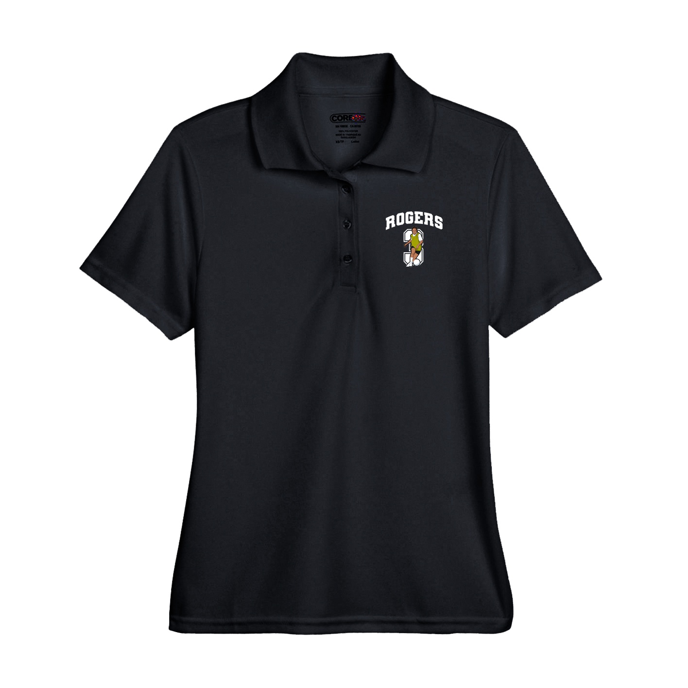 Performance Polo — Number in Black