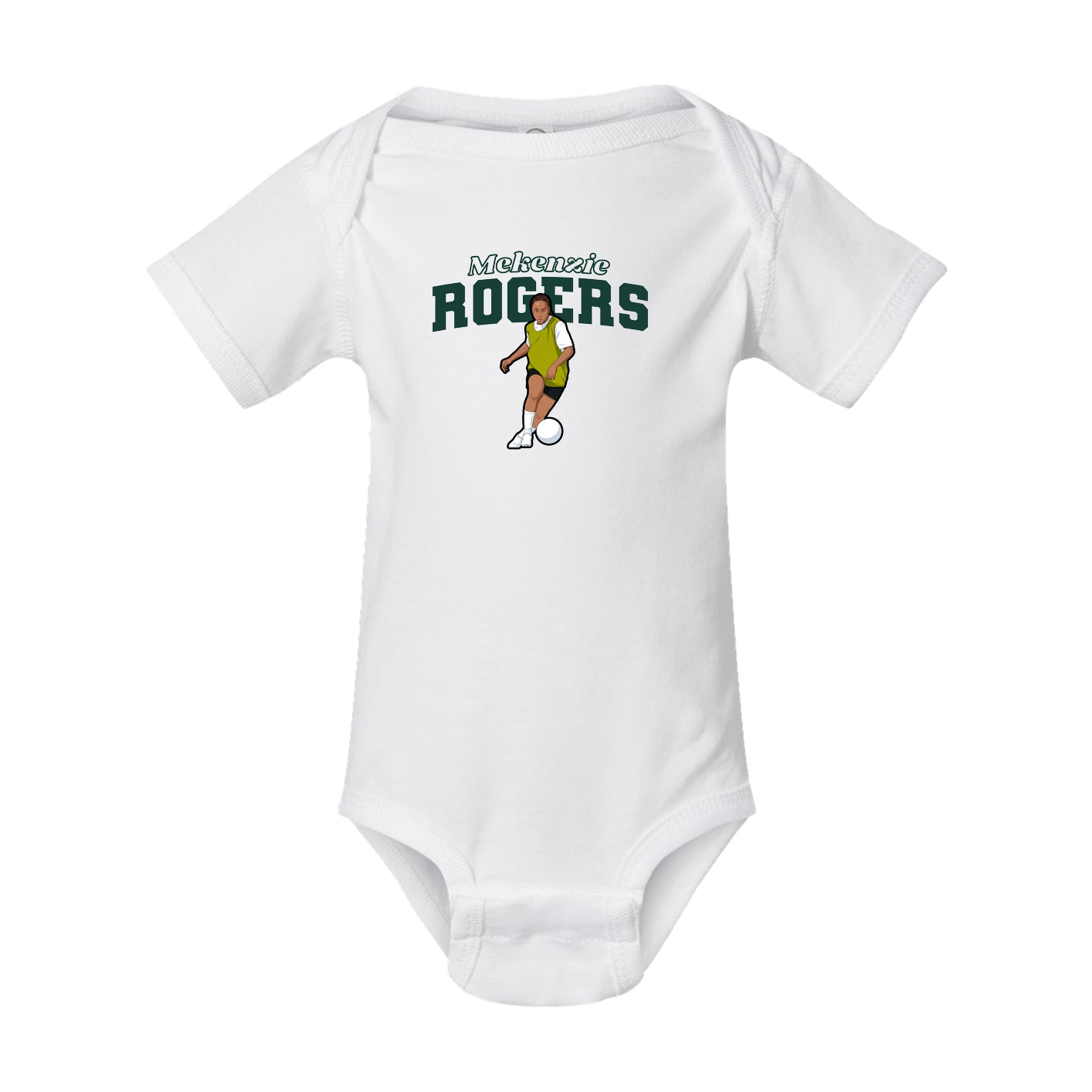 Baby Onesie — Name Arch in White