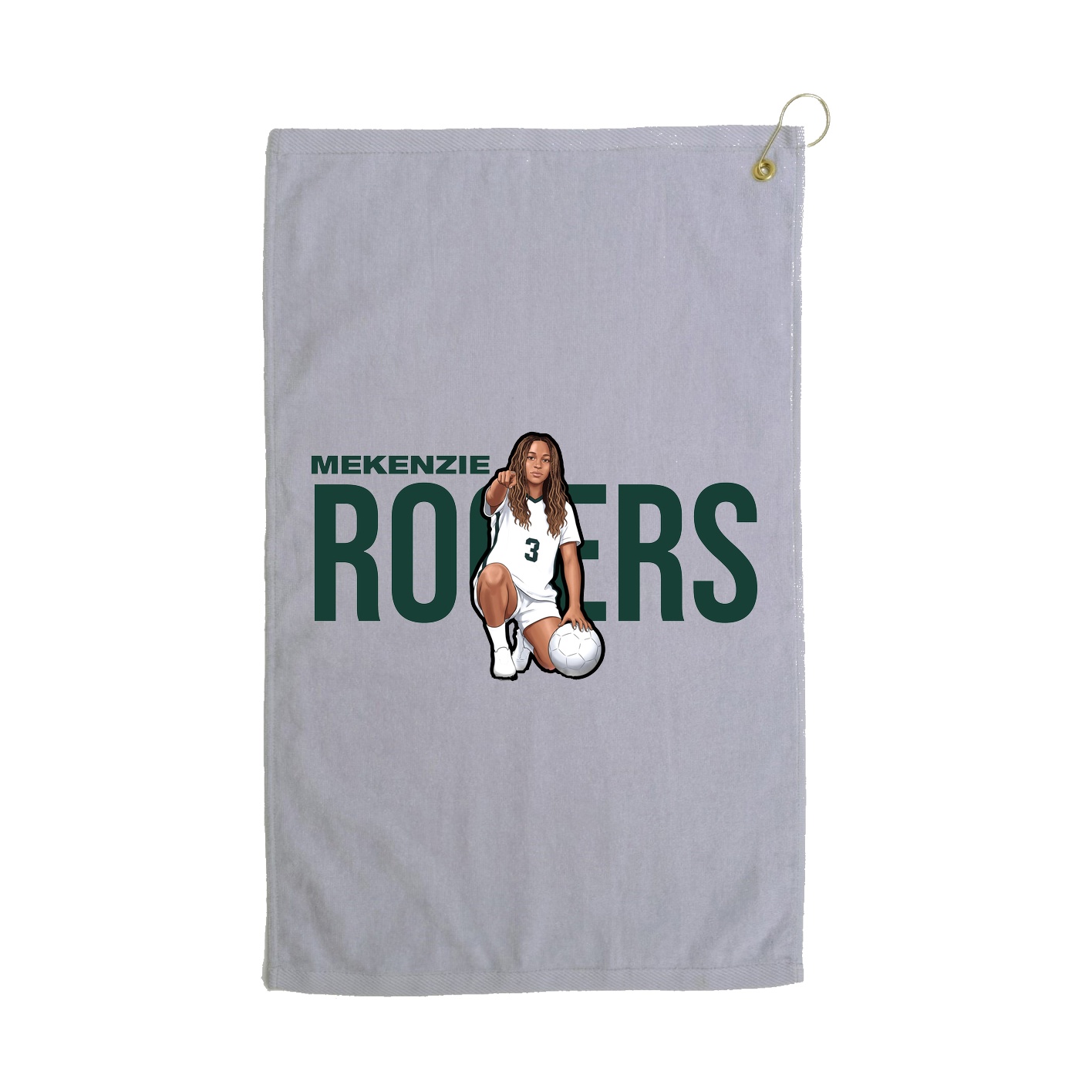 Golf Towel — Player Name in Grey