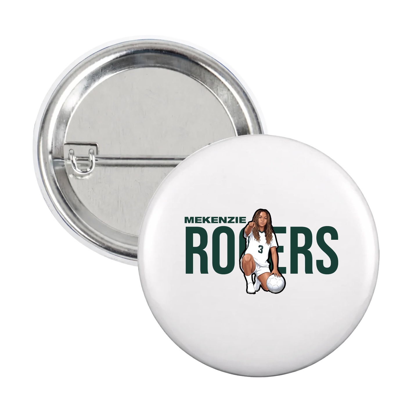 Game Day Button — Player Name in White