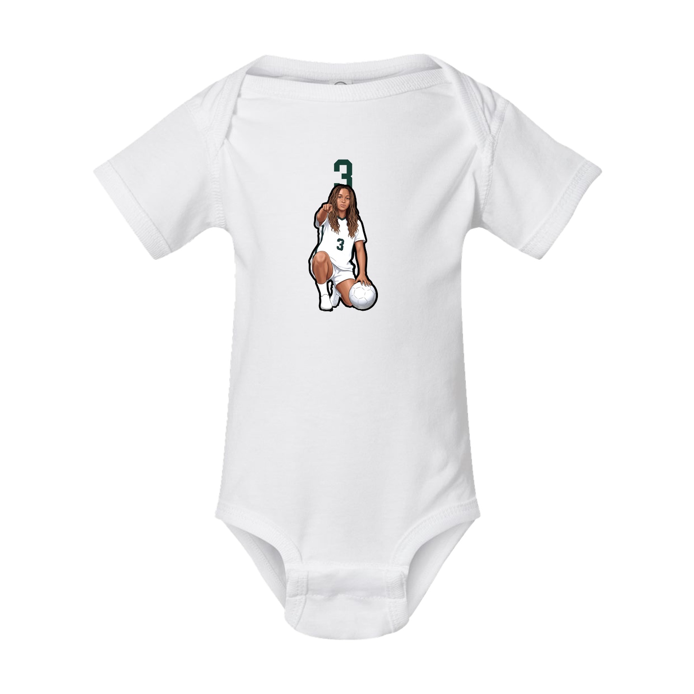 Baby Onesie — Number Top in White