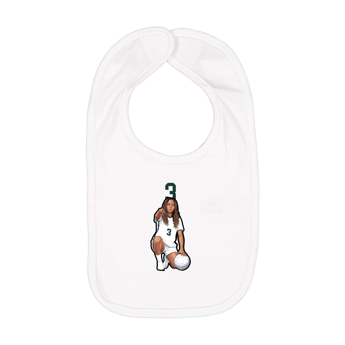 Infant Bib — Number Top in White