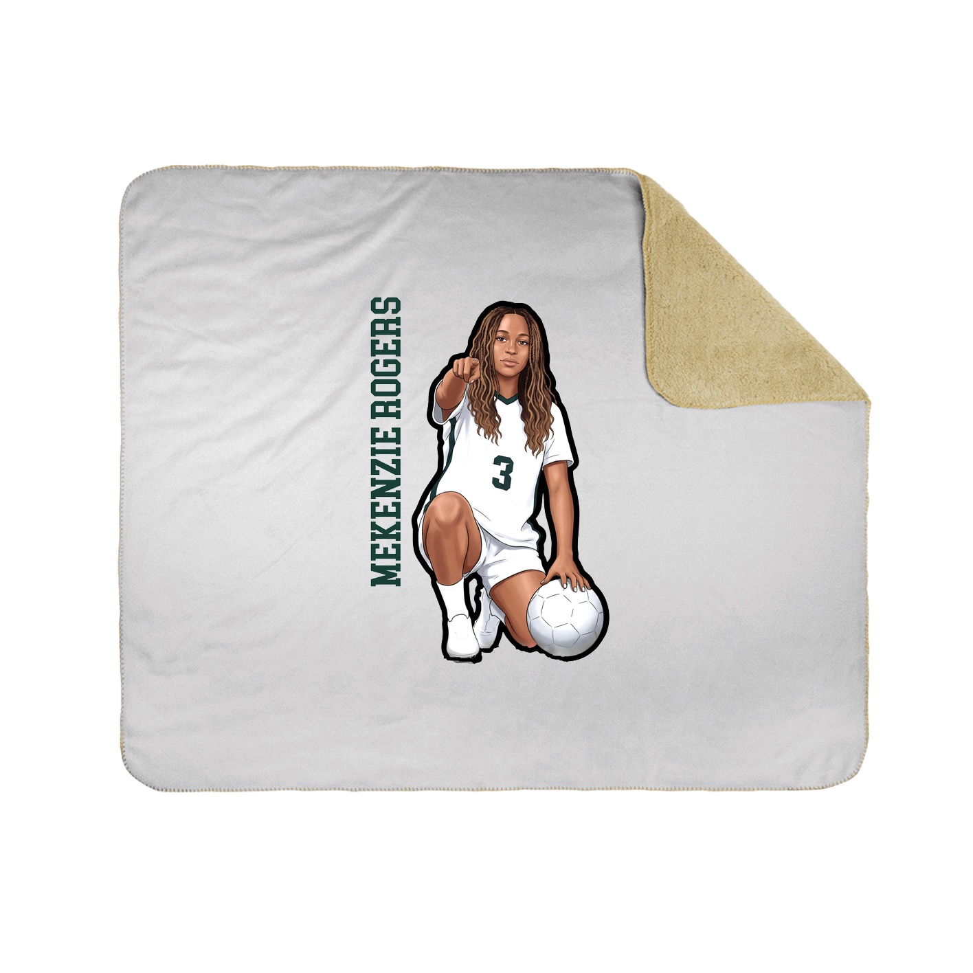 Throw Blanket — Name Vertical in White