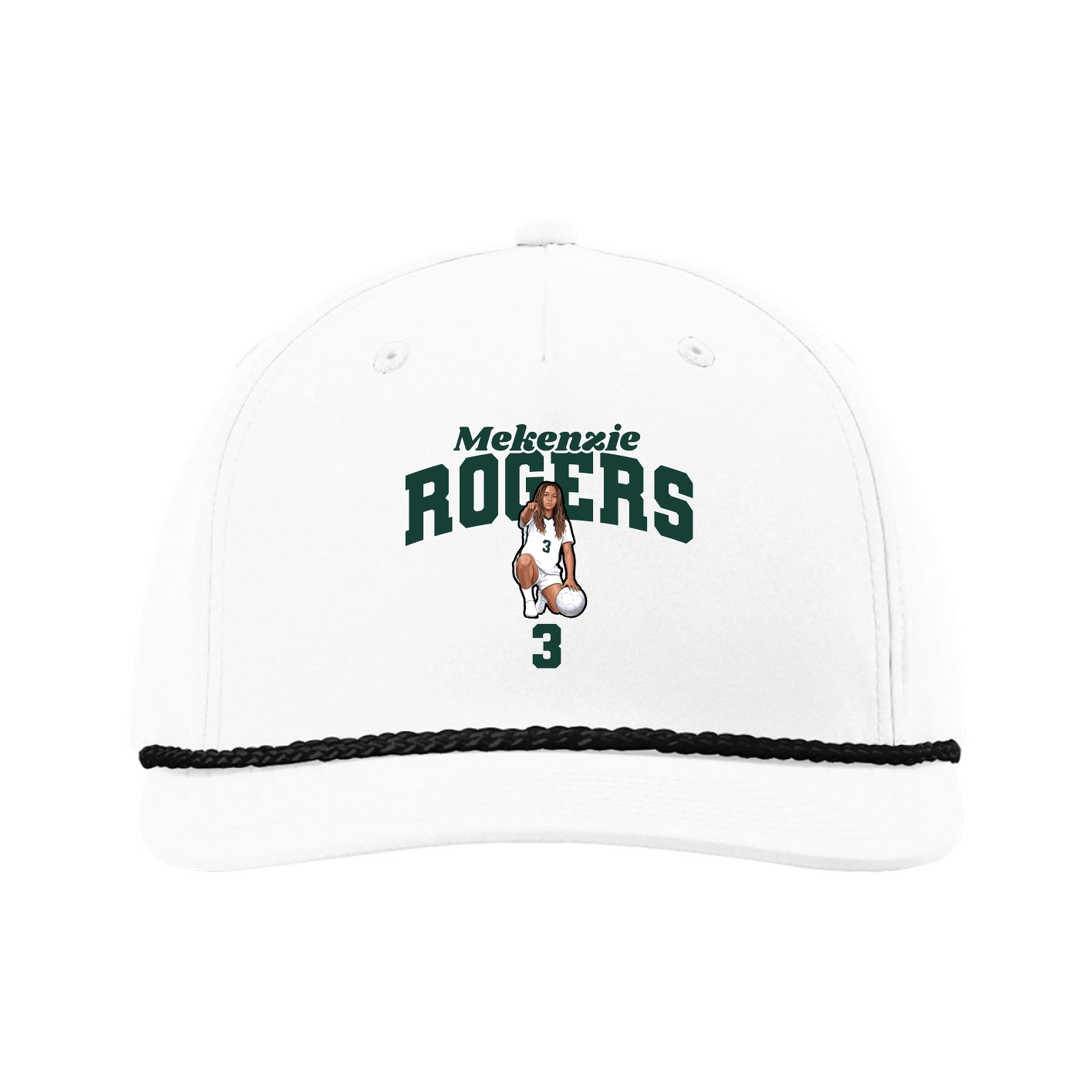 Five-Panel Classic Rope Cap — Signature Arch in White