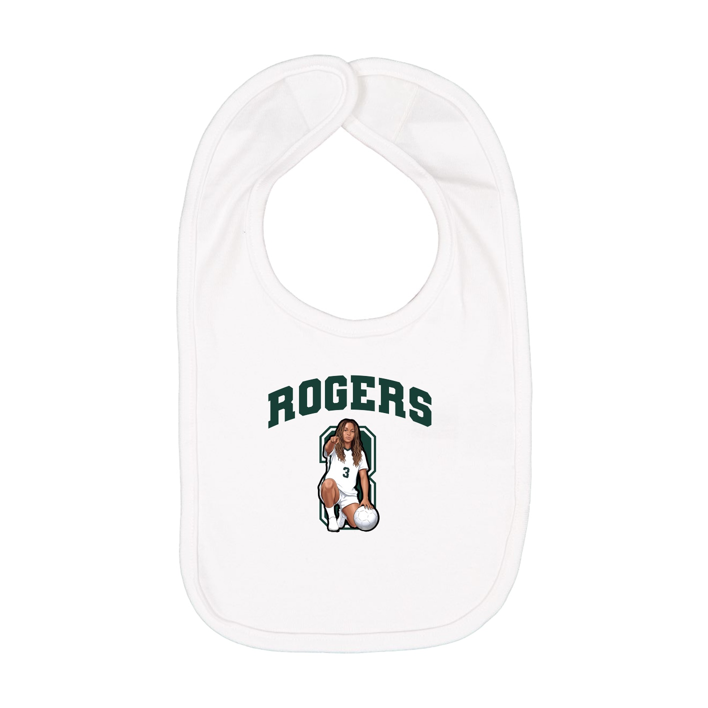 Infant Bib — Number in White