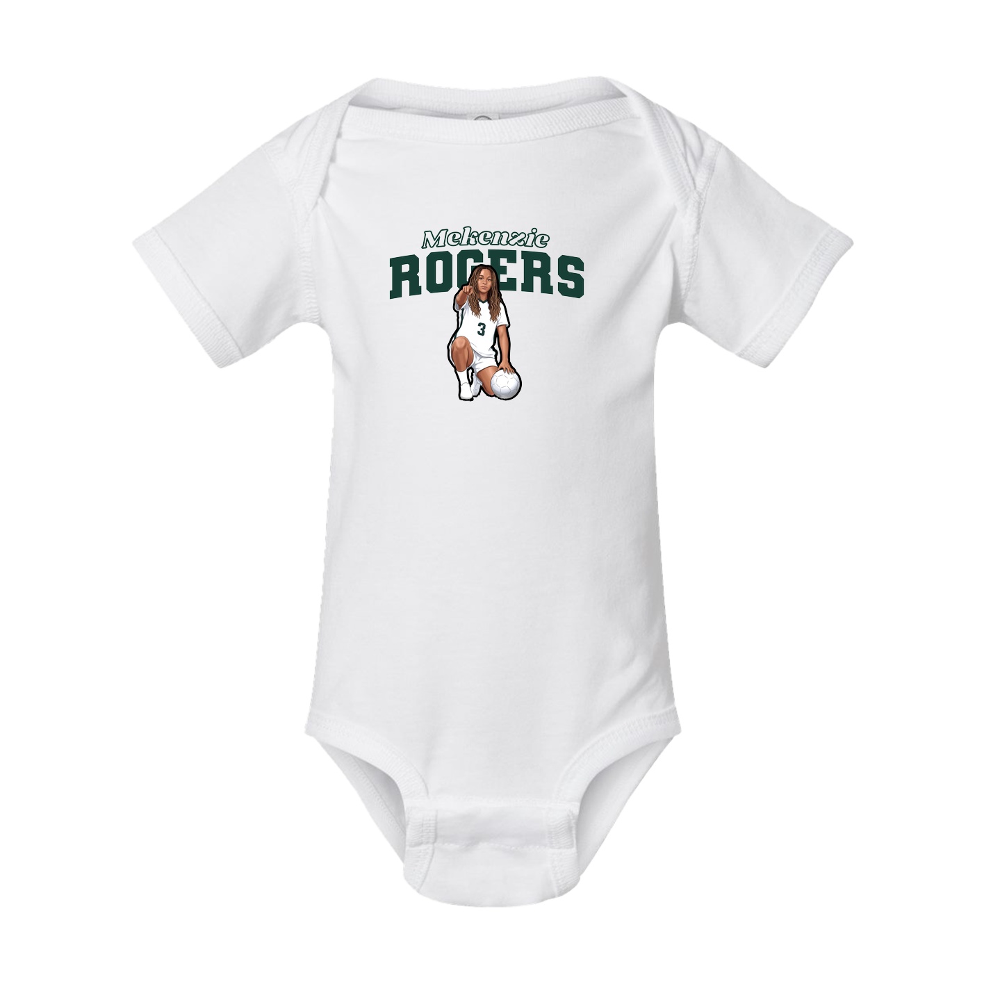 Baby Onesie — Name Arch in White