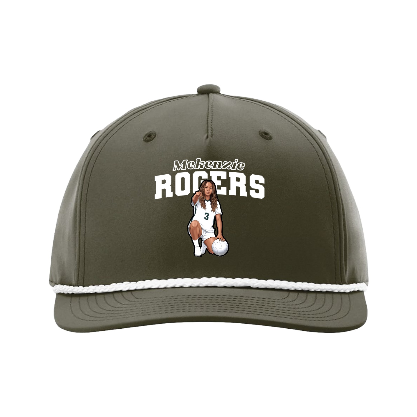 Five-Panel Classic Rope Cap — Name Arch in Green