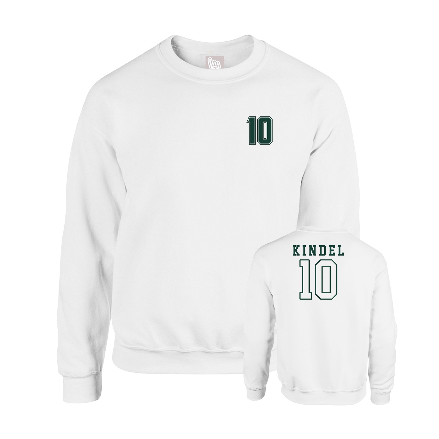 Fleece Crew — Chest Back in White