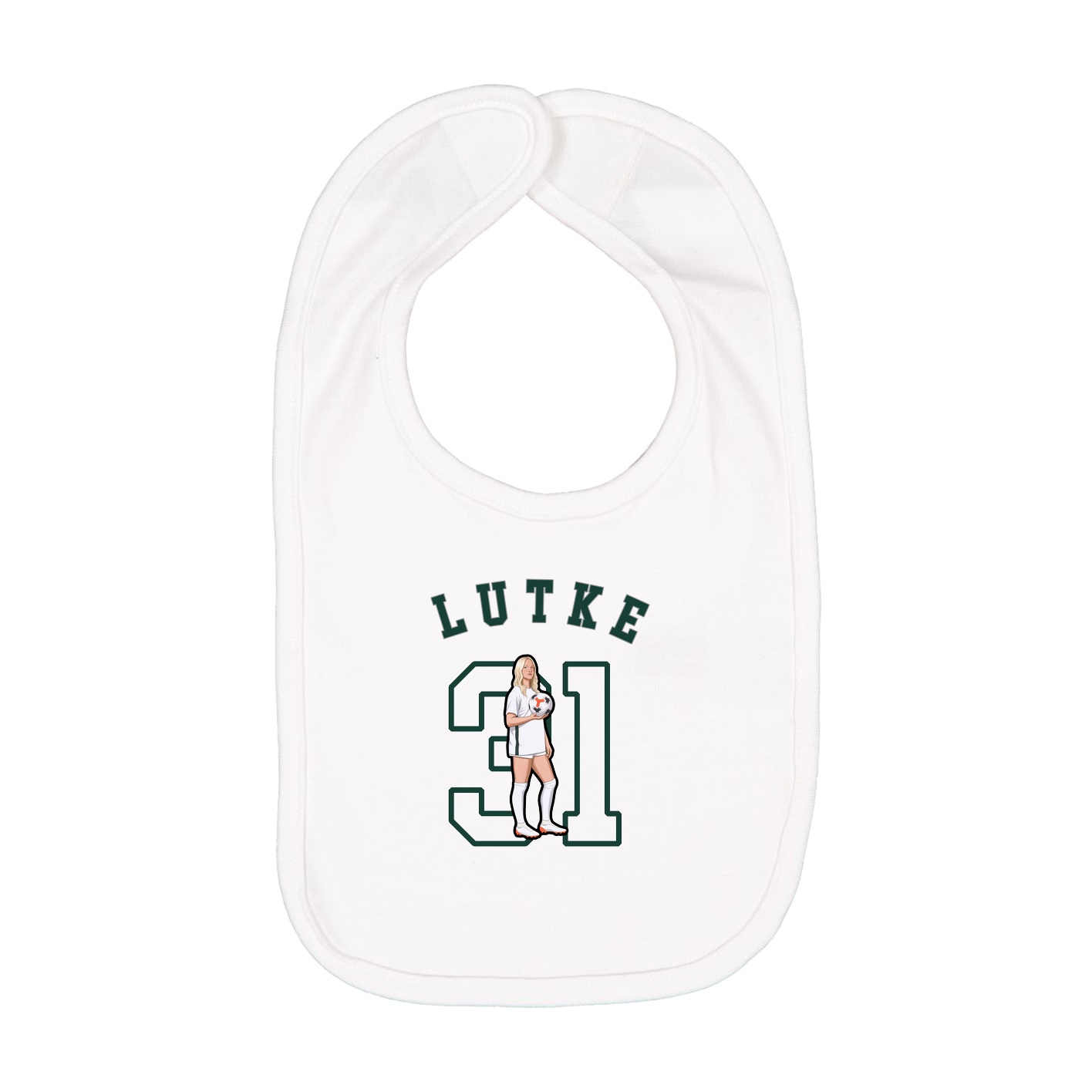Infant Bib — Shirsey Arch in White