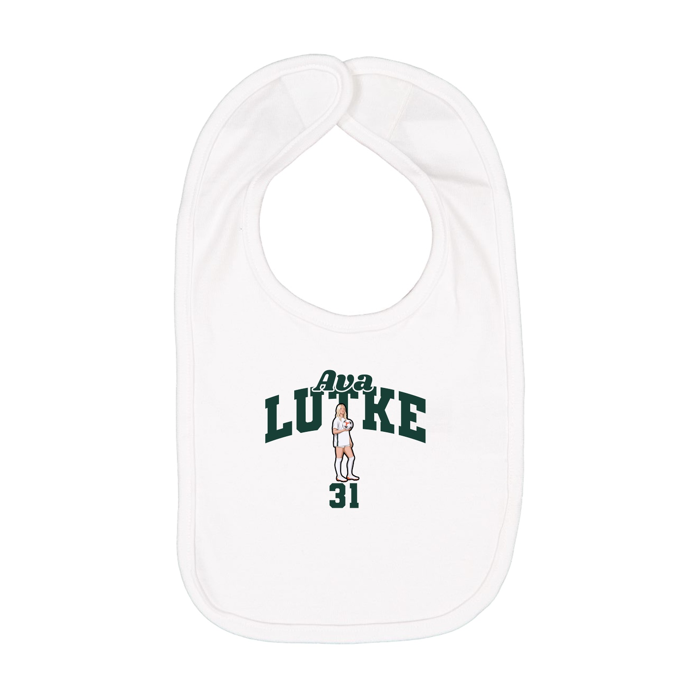 Infant Bib — Signature Arch in White