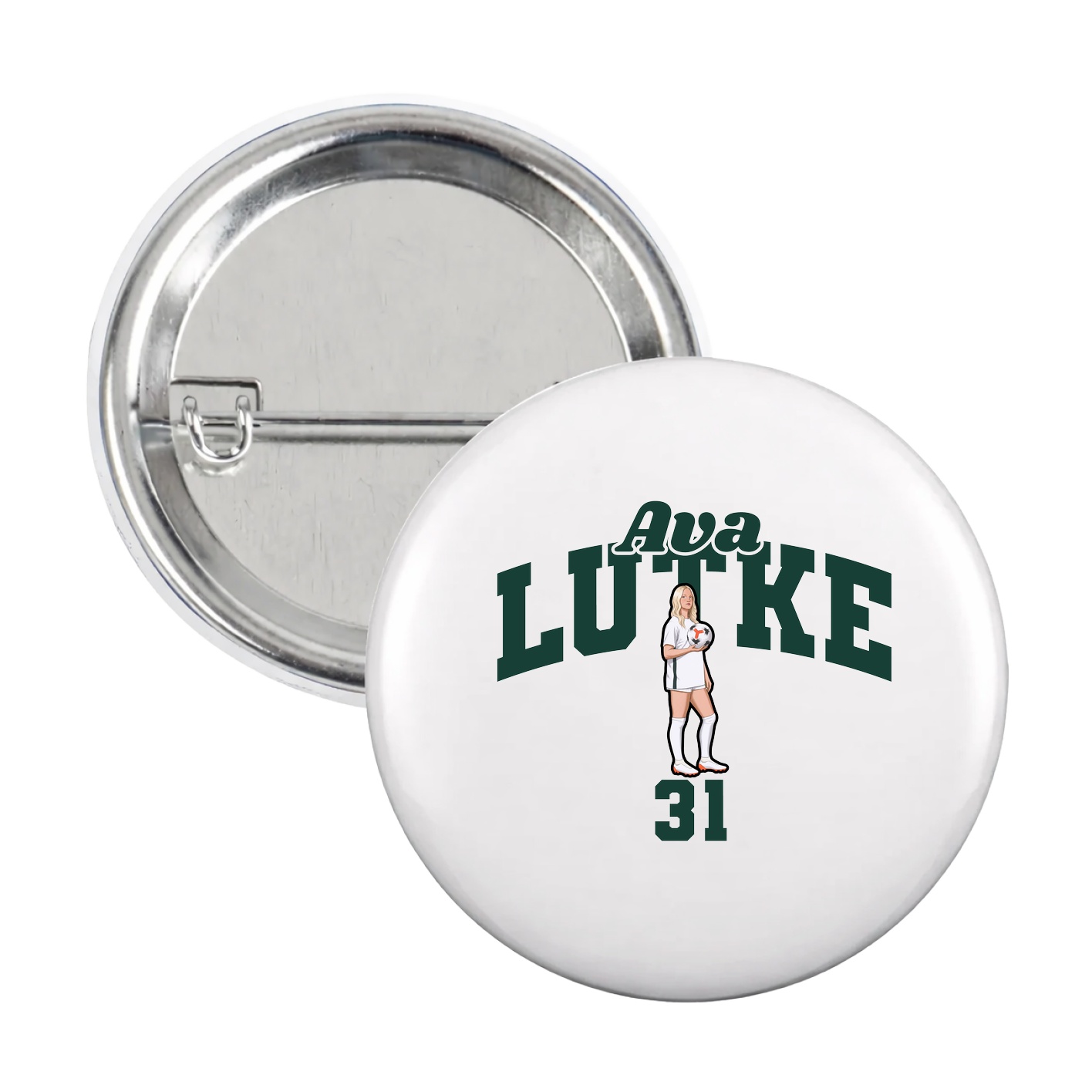 Game Day Button — Signature Arch in White
