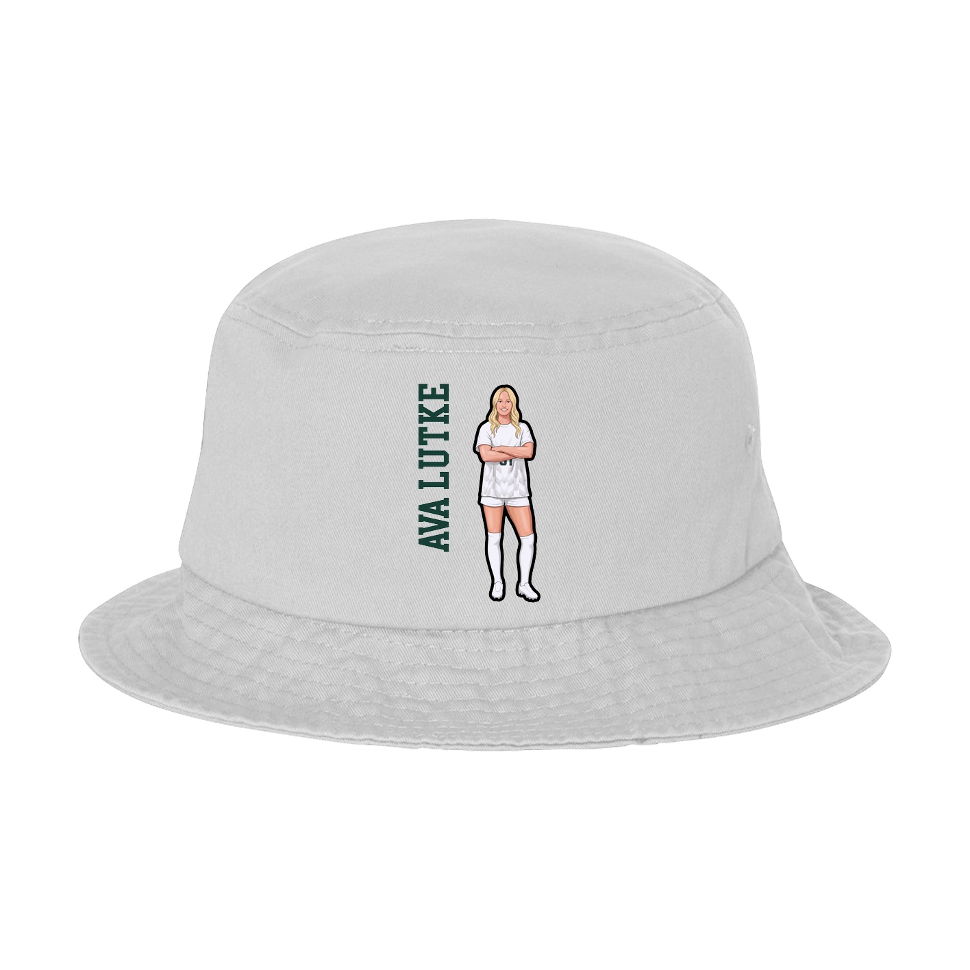 Bucket Cap — Name Vertical in White