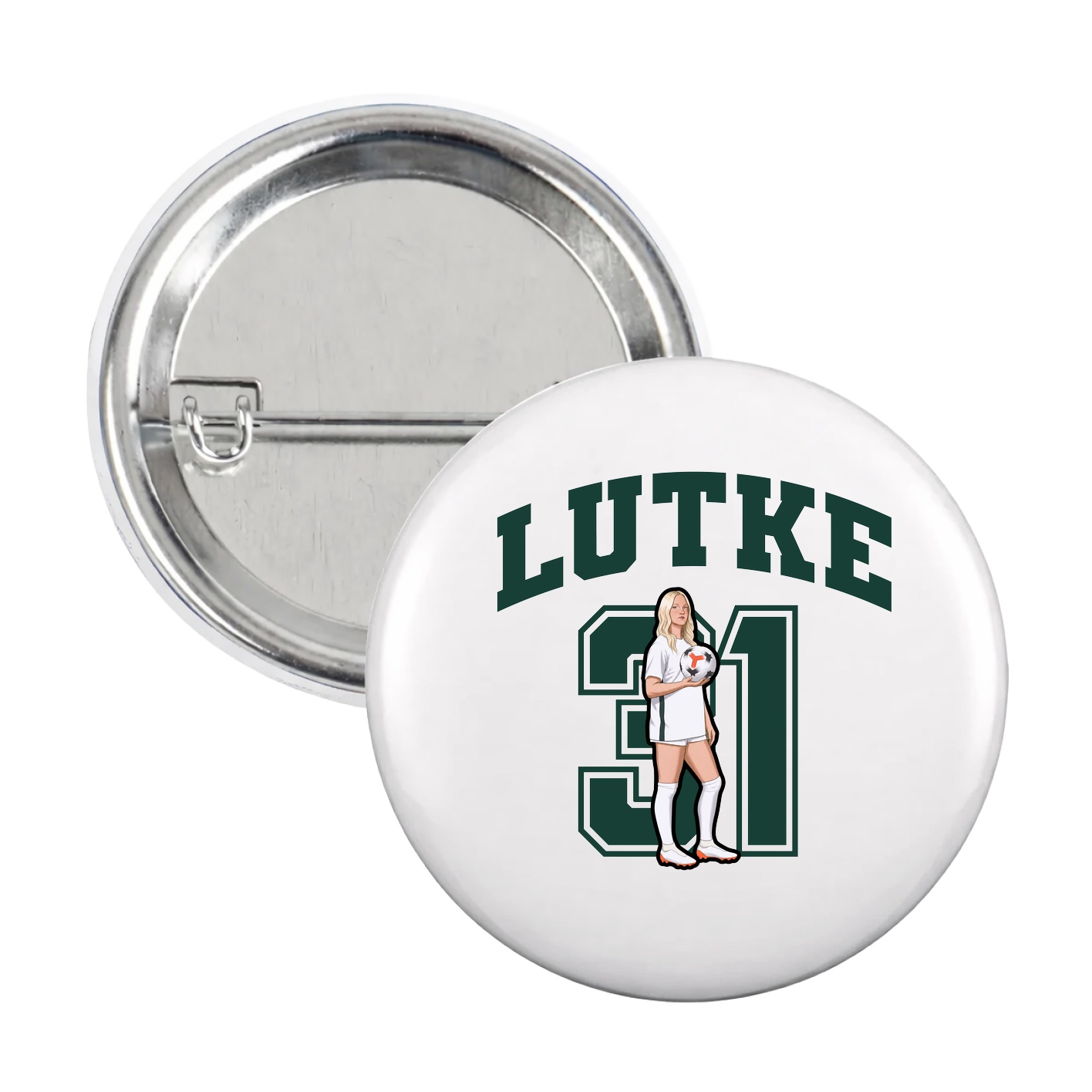 Game Day Button — Number in White
