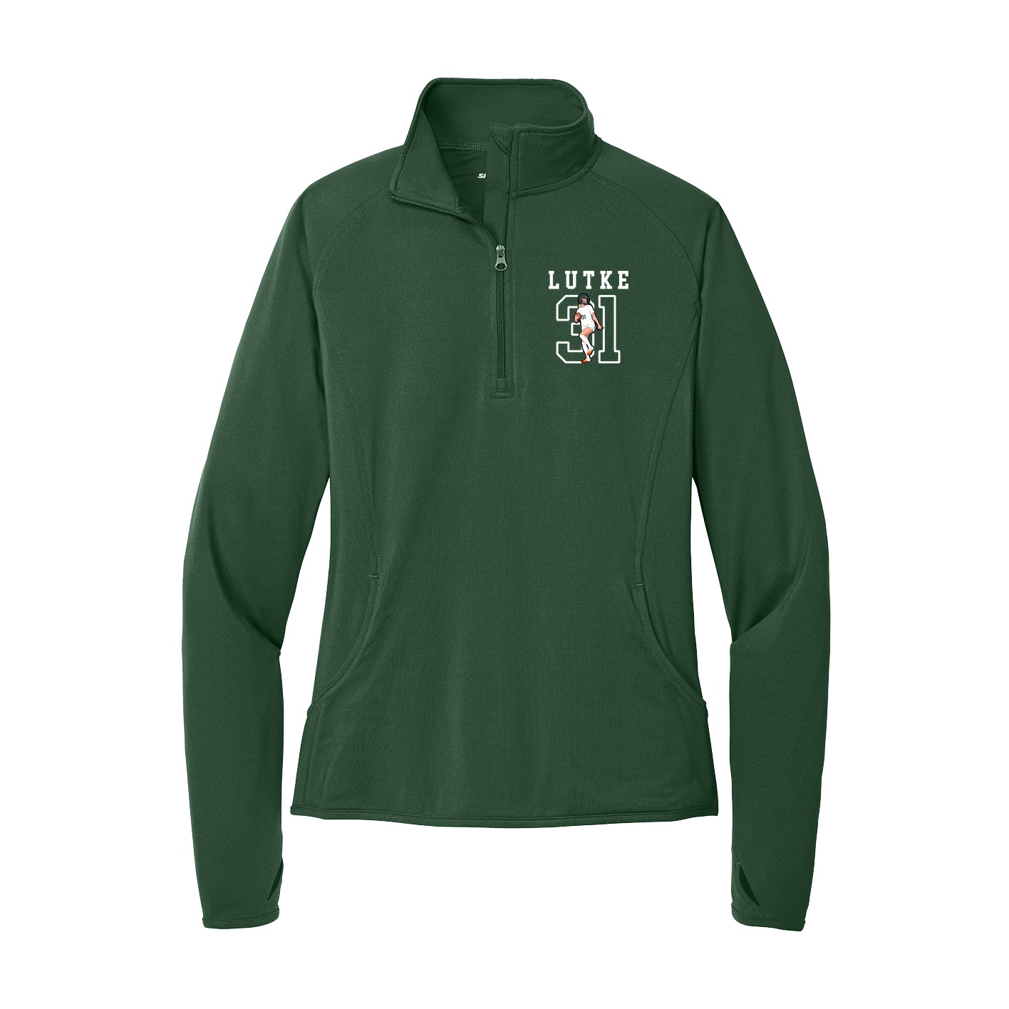 Women's Q-Zip Pullover — Shirsey in Green
