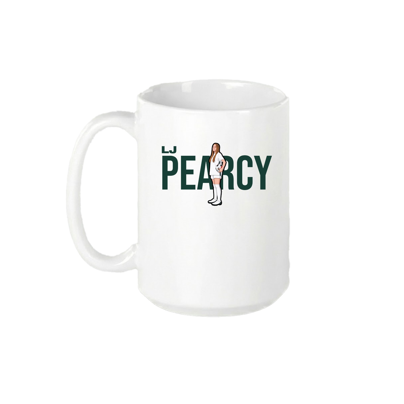 15oz Coffee Mug — Player Name in White