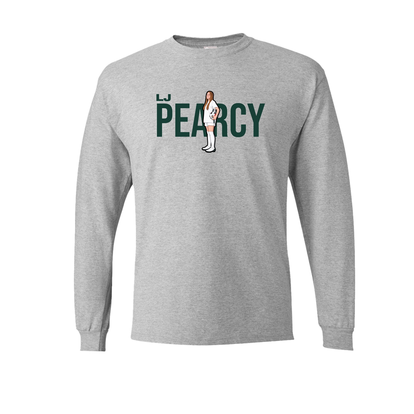 Long Sleeve Tee — Player Name in Grey