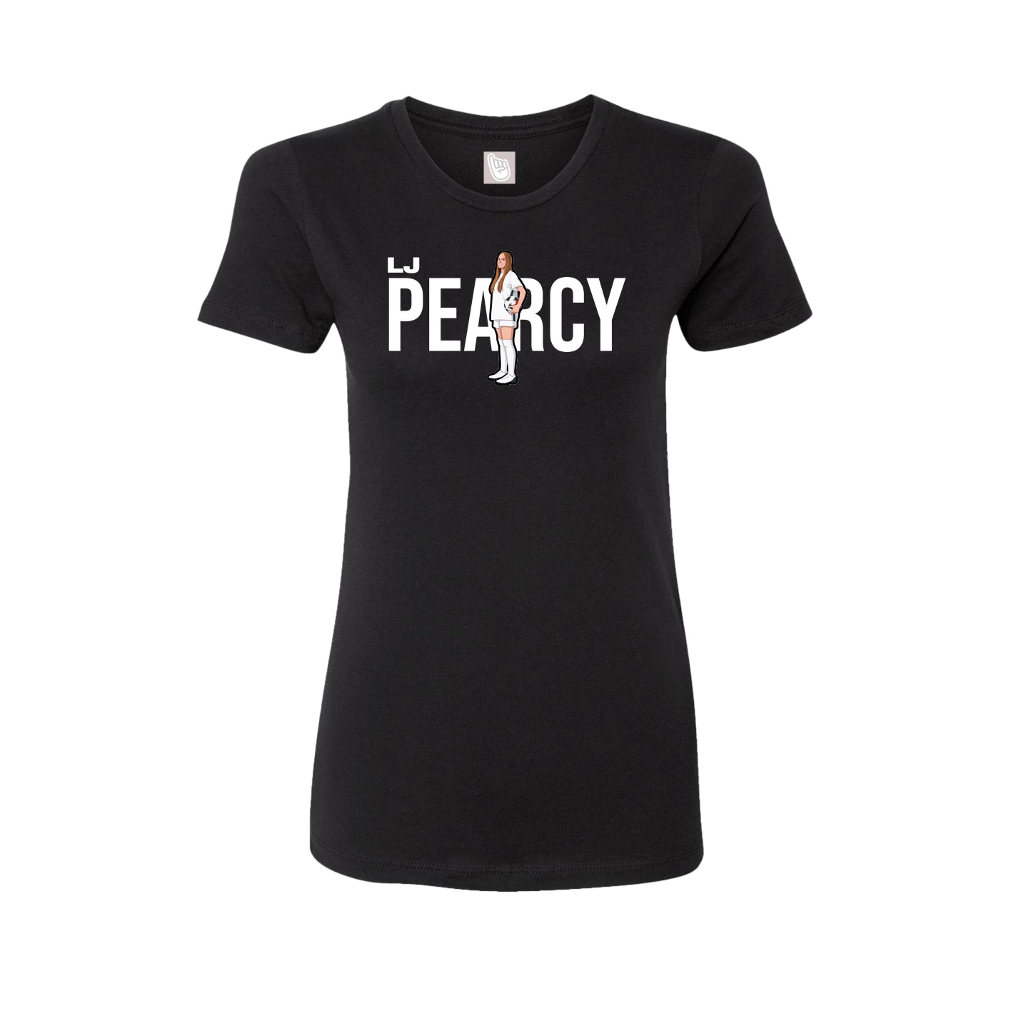 Fitted Women's Tee — Player Name in Black